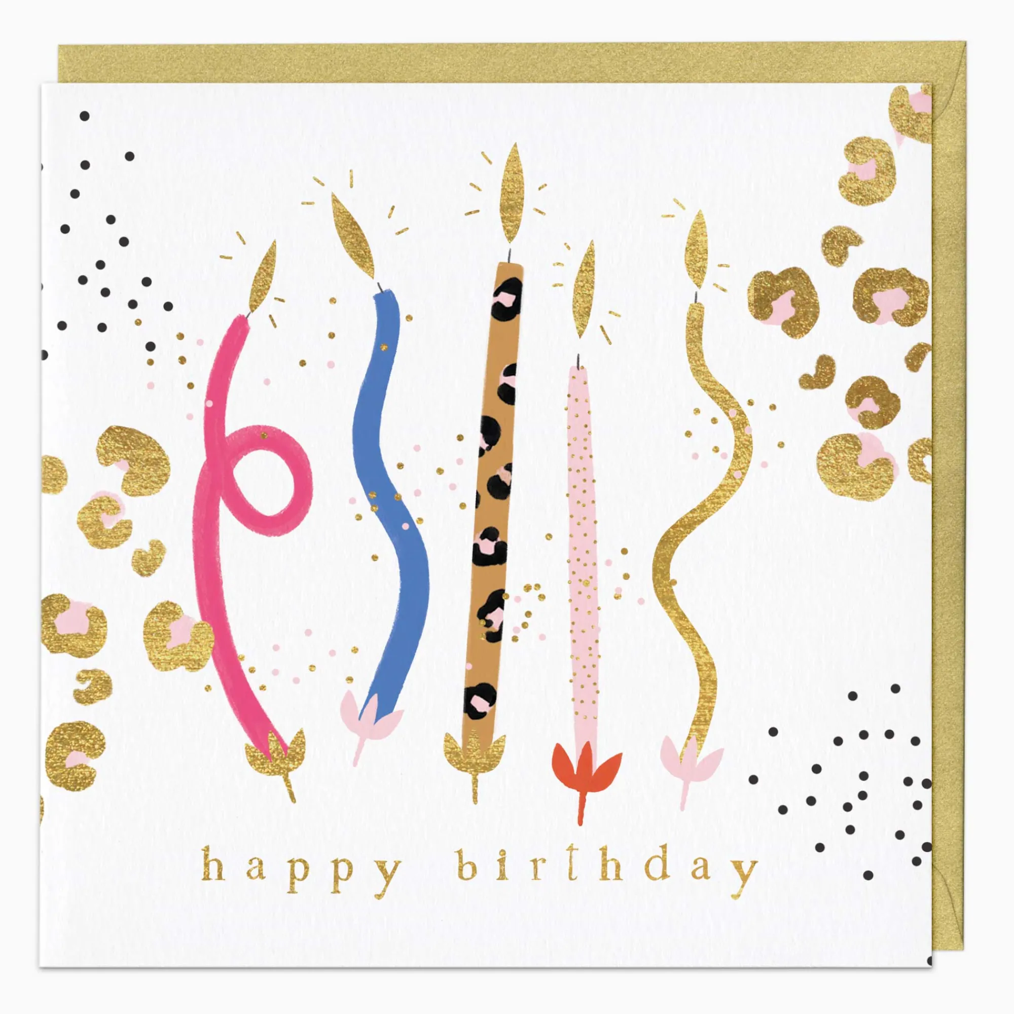 Birthday|For Her*Whistlefish Leopard Print Candles Birthday Card
