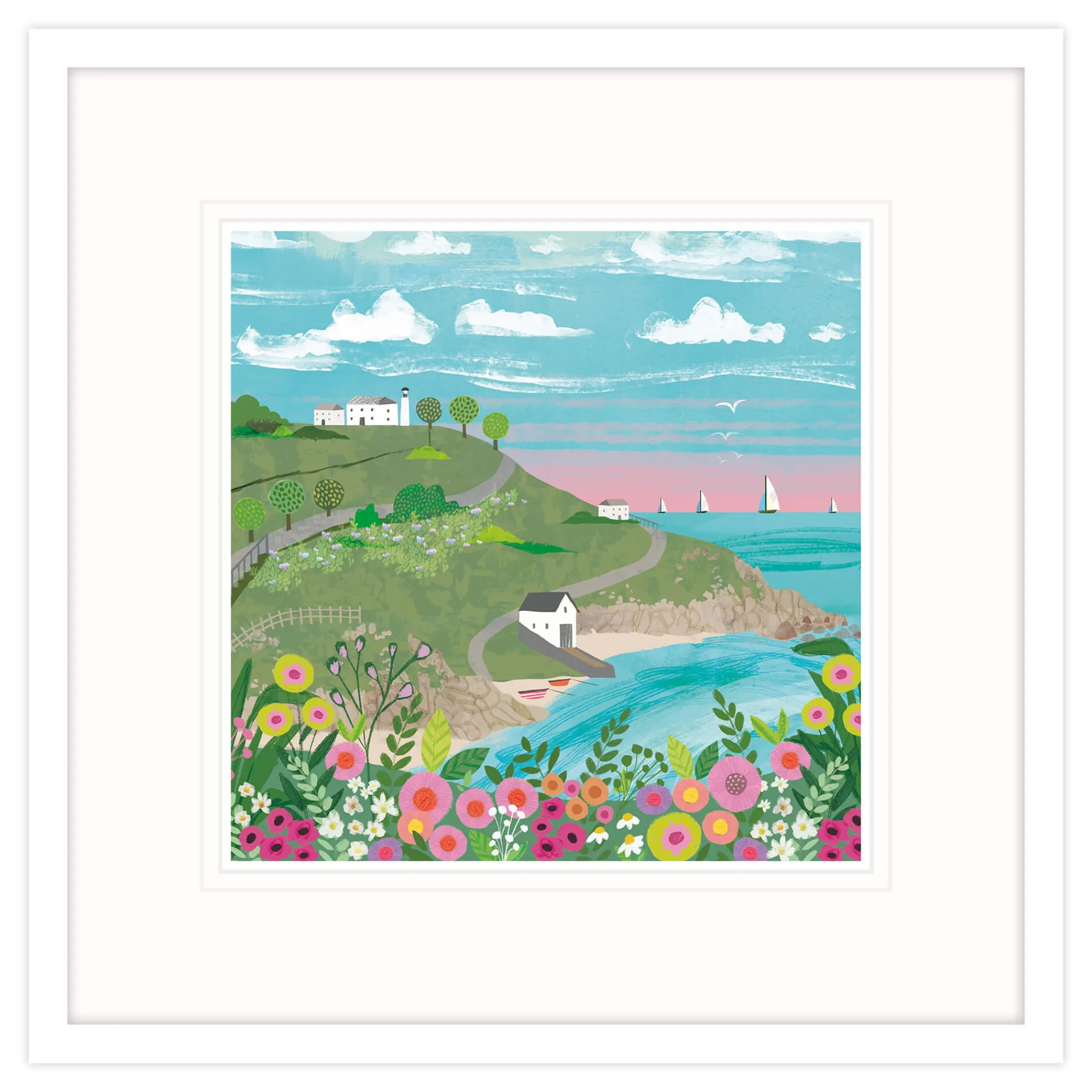 Cornwall|Coastal Scenes*Whistlefish Lizard Point Framed Print