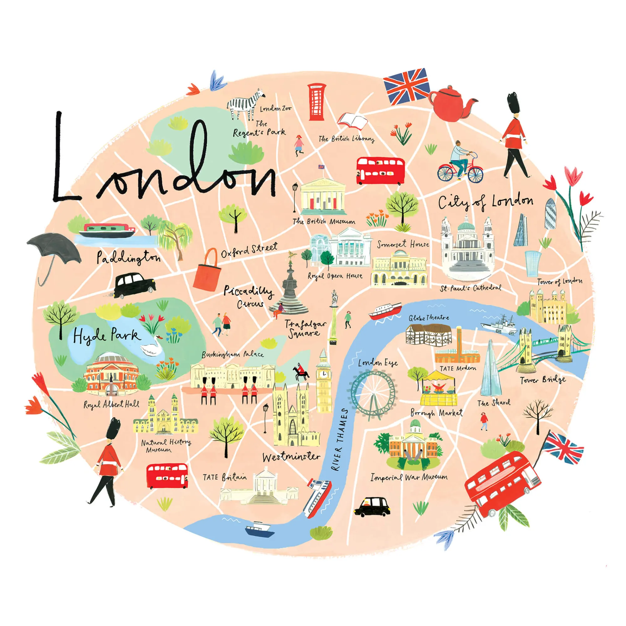 Unframed Prints*Whistlefish London Map Art Print