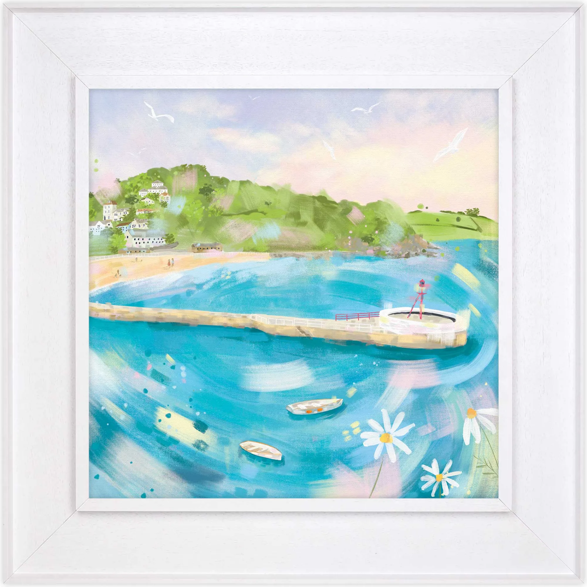 Cornwall|Floral & Flowers*Whistlefish Looe Bay Tray Framed Canvas