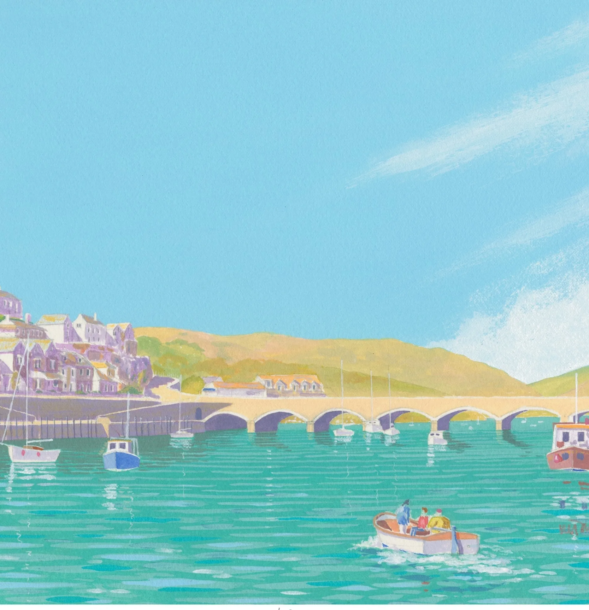 Unframed Prints*Whistlefish Looe Beach Art Print