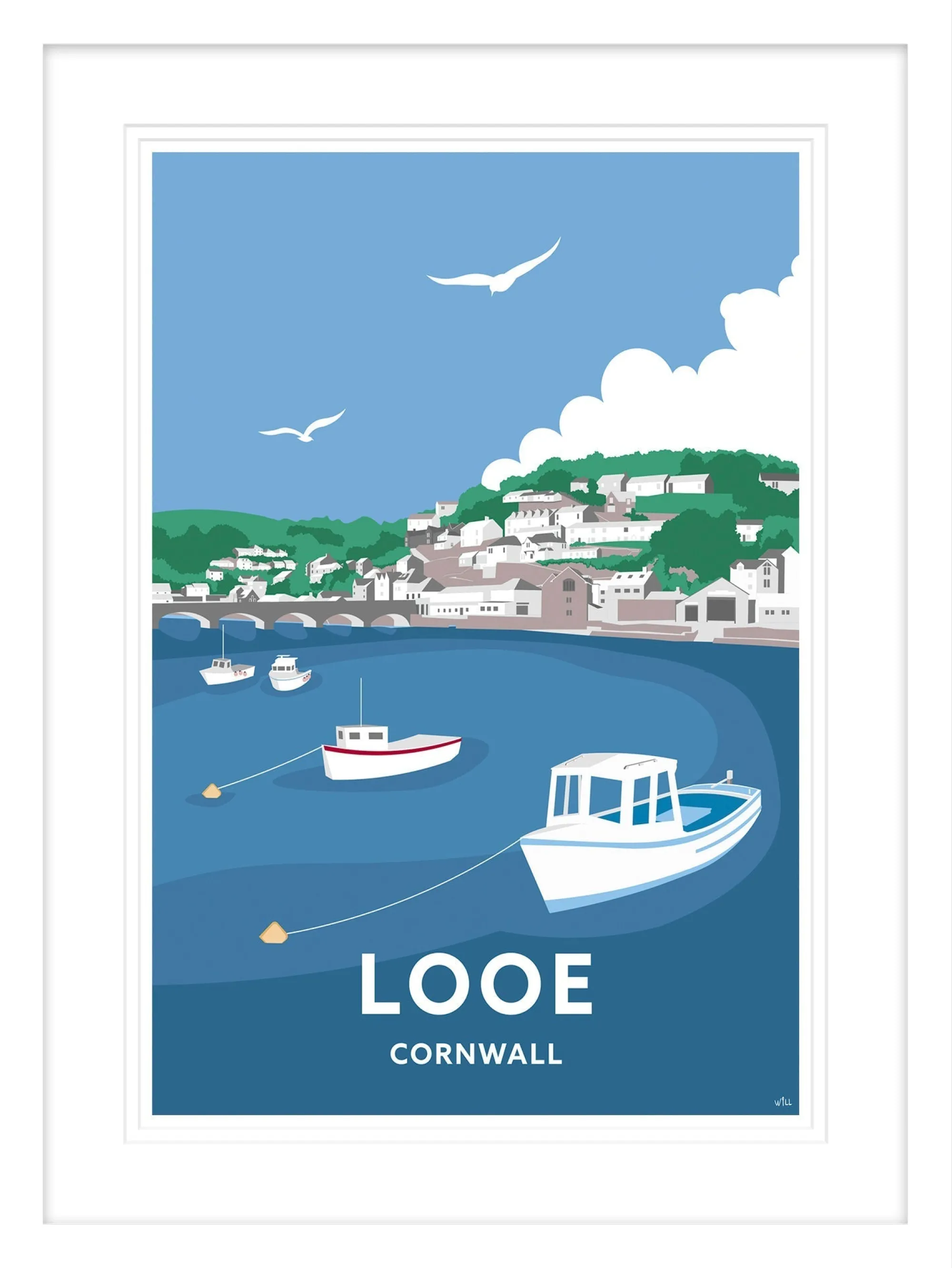 Travel|Cornwall*Whistlefish Looe Cornwall Travel Framed Print