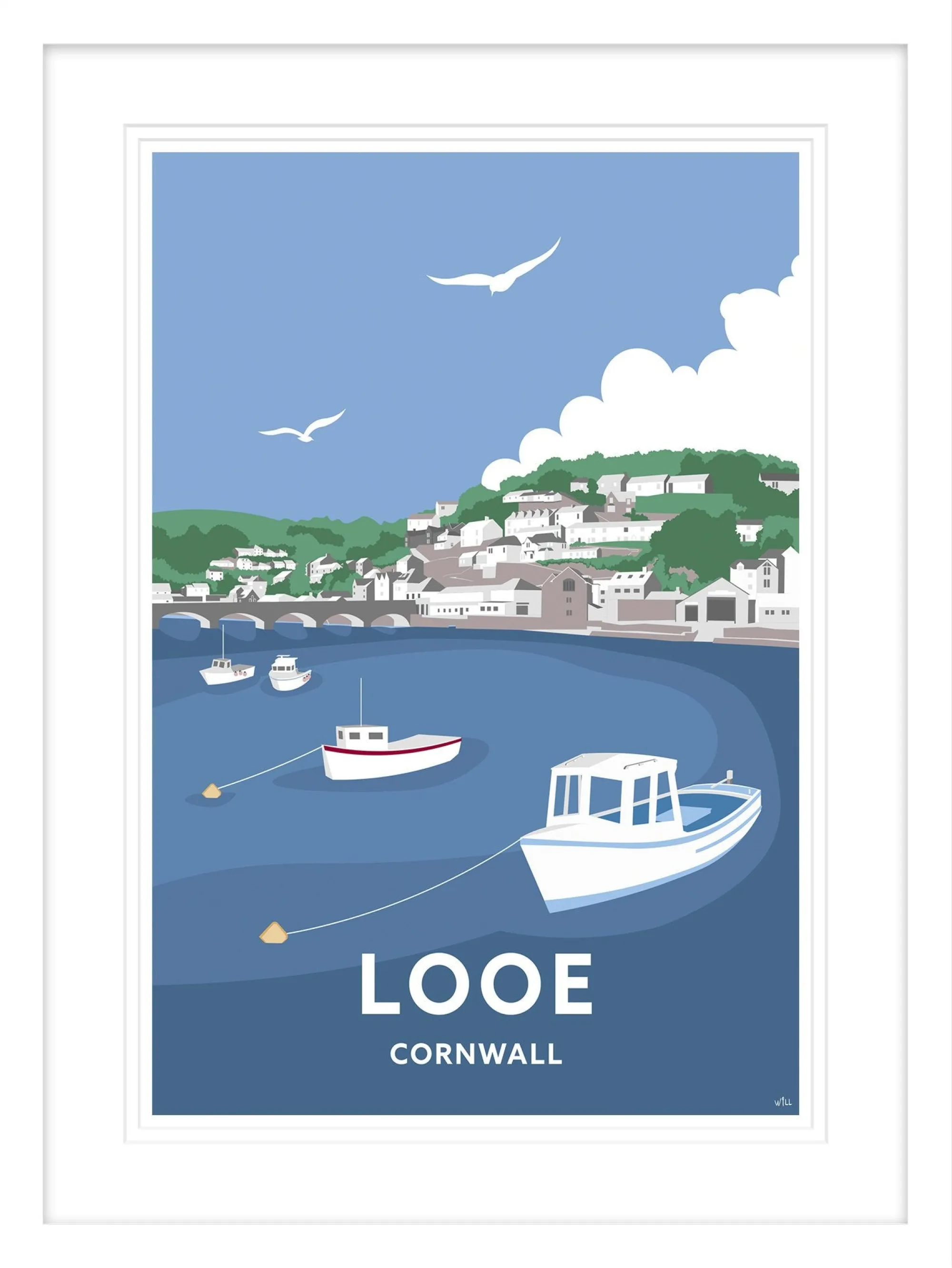 Cornwall|Travel*Whistlefish Looe Cornwall Travel Small Framed Print