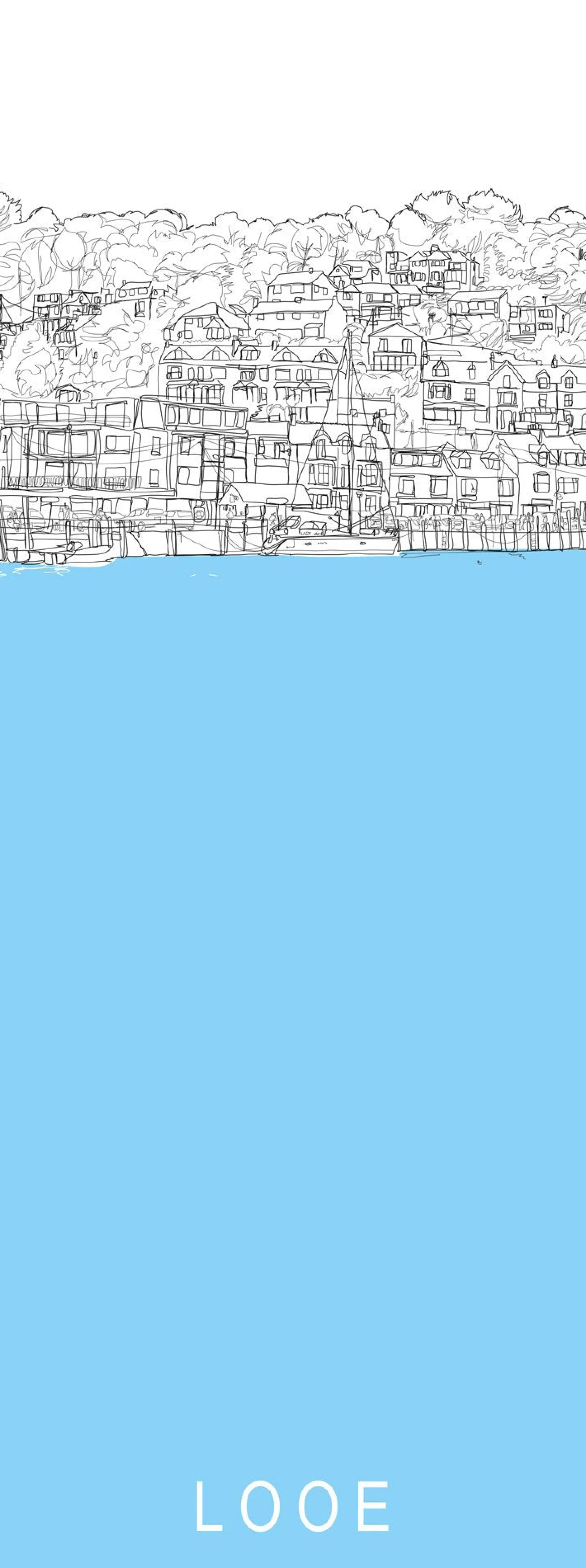 Unframed Prints*Whistlefish Looe Harbour Long Art Print