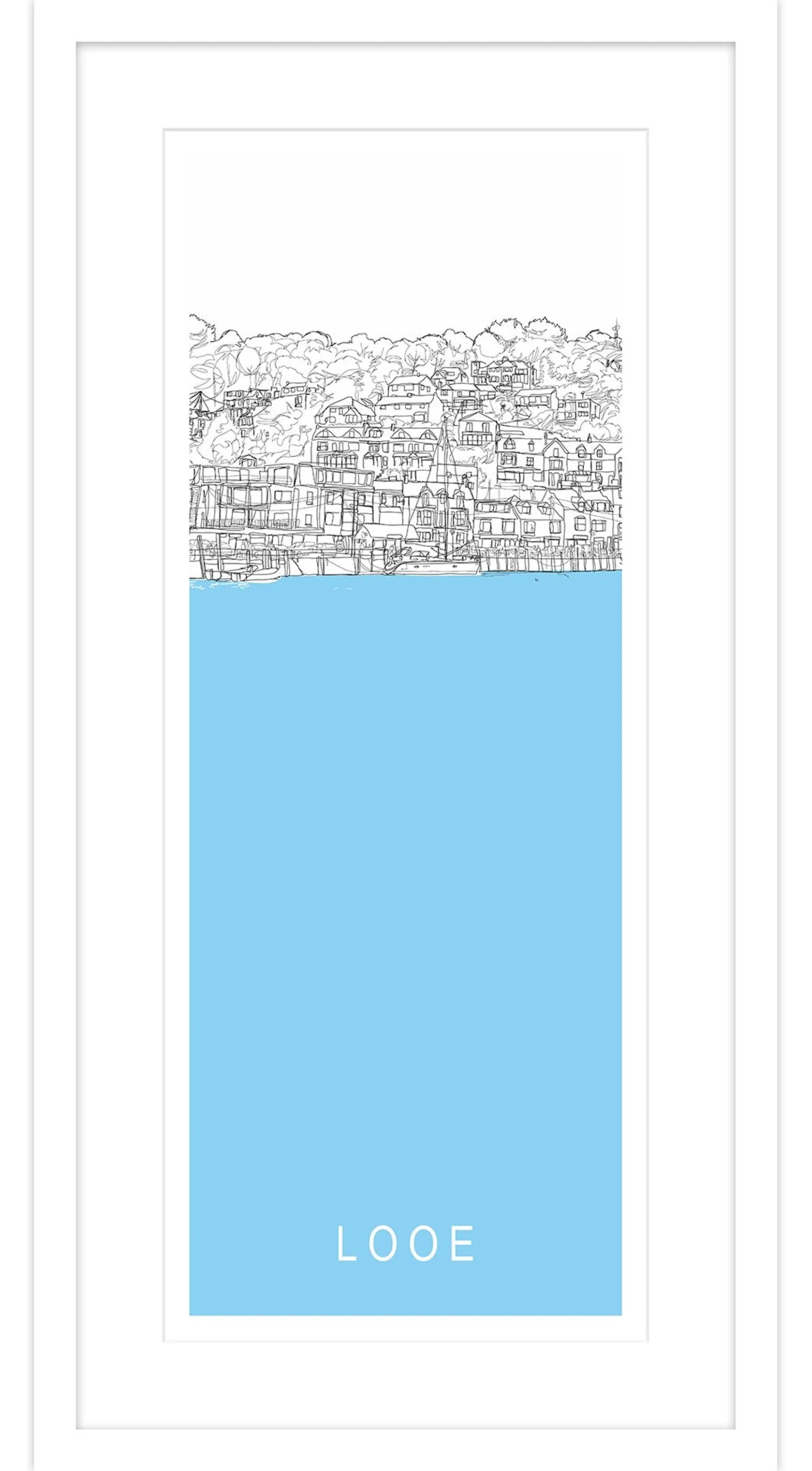 Cornwall|Framed Prints*Whistlefish Looe Harbour Long Framed Print
