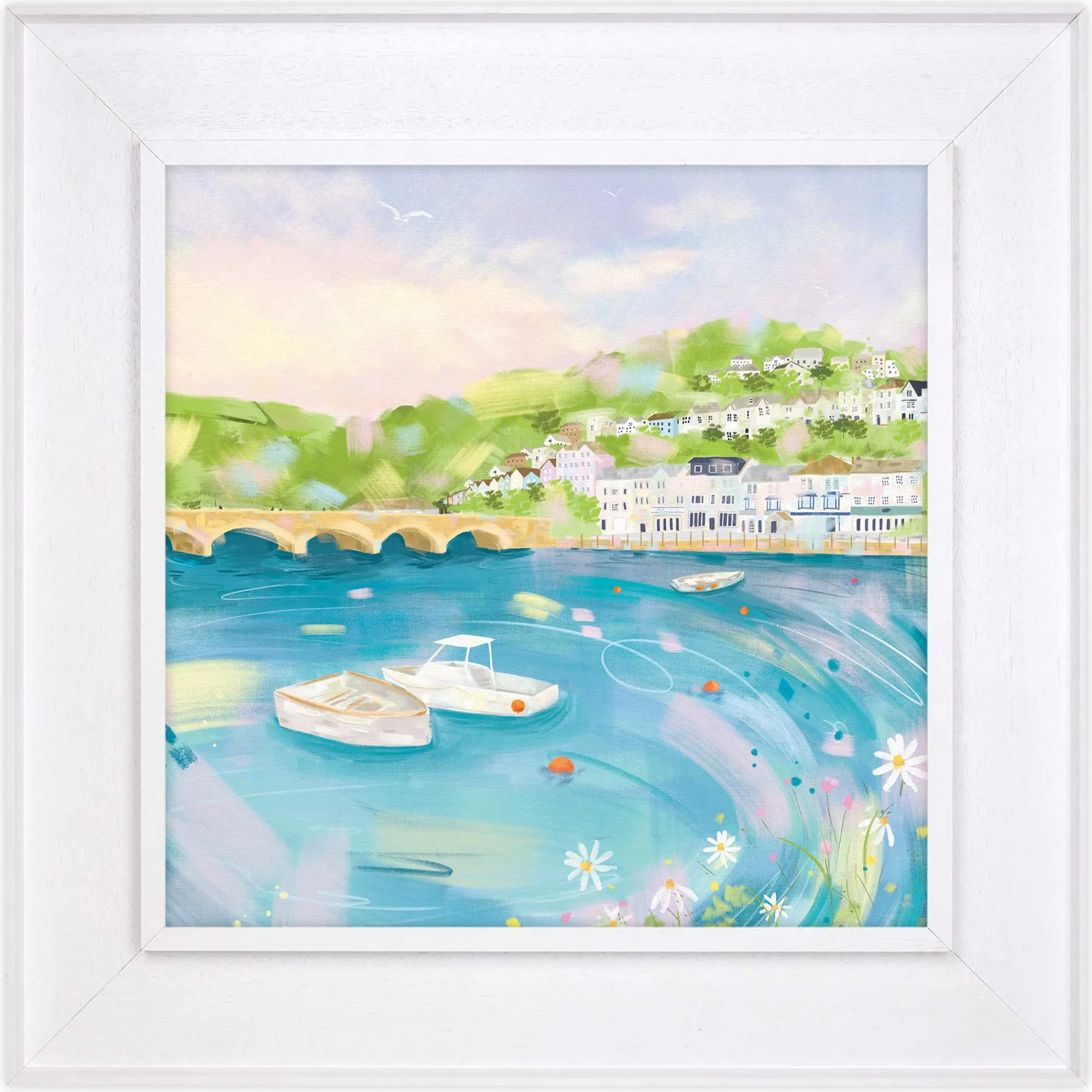 Cornwall|Boat & Sailing*Whistlefish Looe Harbour Tray Framed Canvas