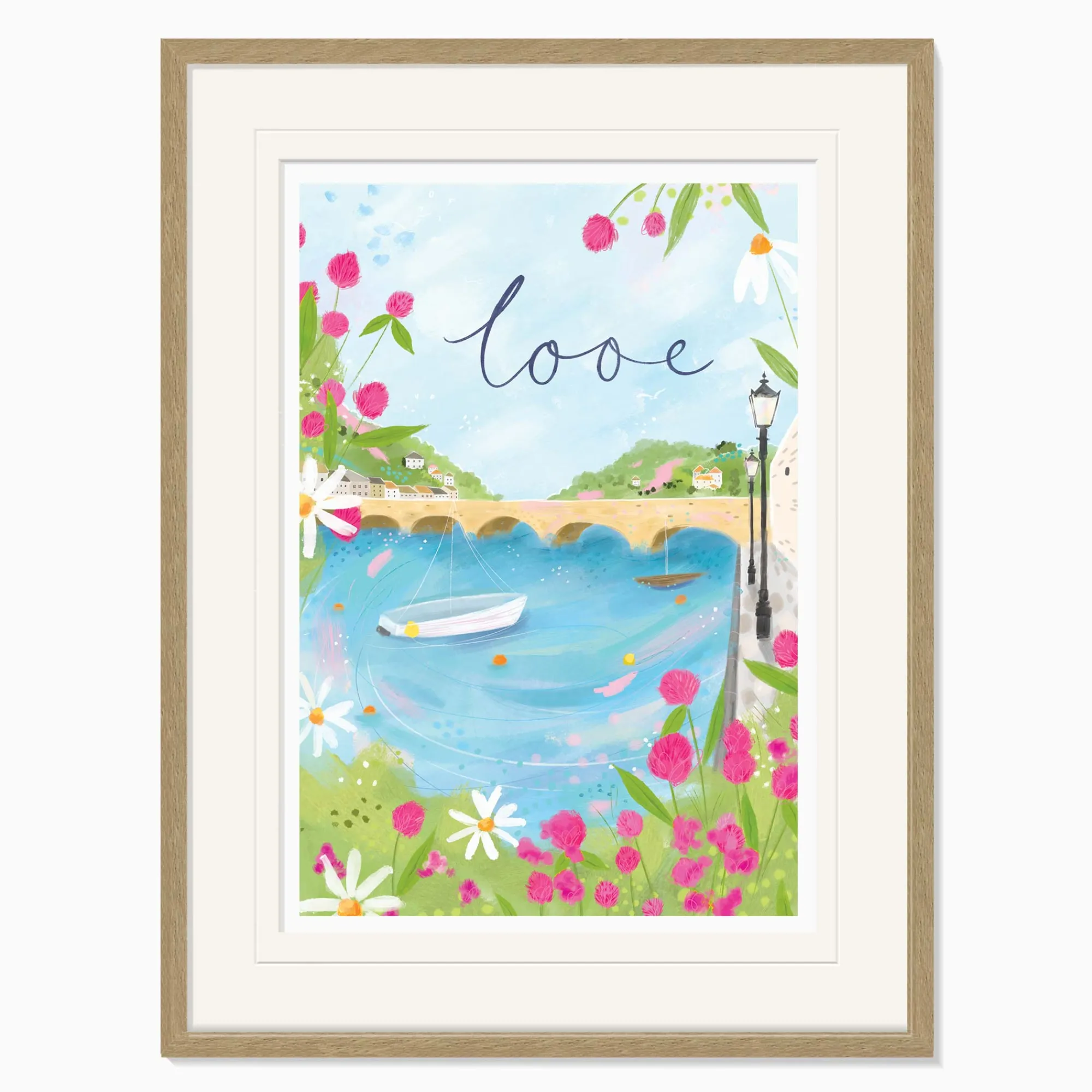 Devon|Floral & Flowers*Whistlefish Looe Large Framed Print