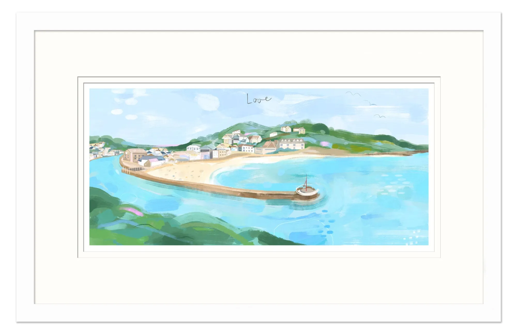 Cornwall|Travel*Whistlefish Looe Small Framed Print