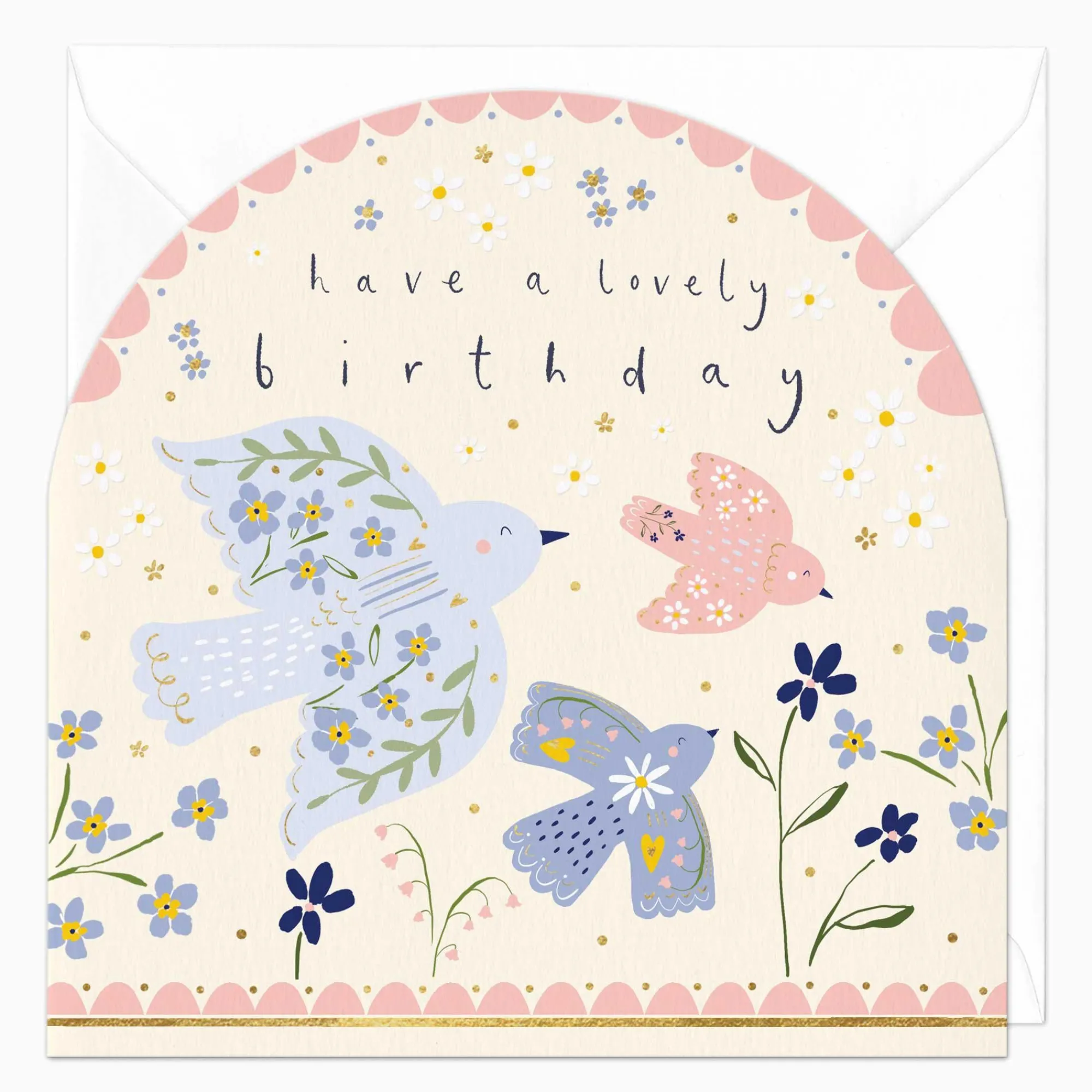 Birthday|For Her*Whistlefish Lovely Birds Birthday Arch Card