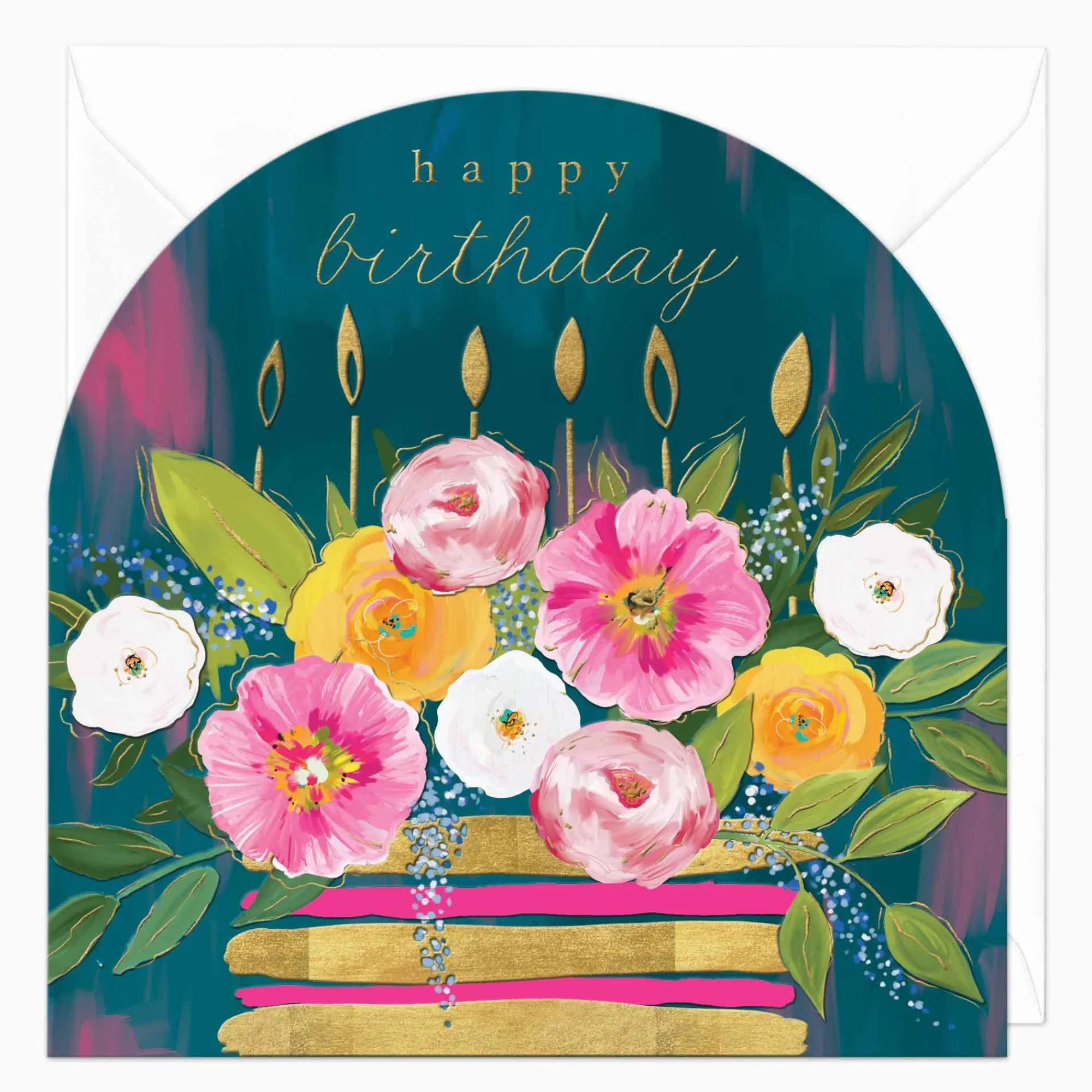 Birthday|For Her*Whistlefish Lovely Floral Birthday Arch Card