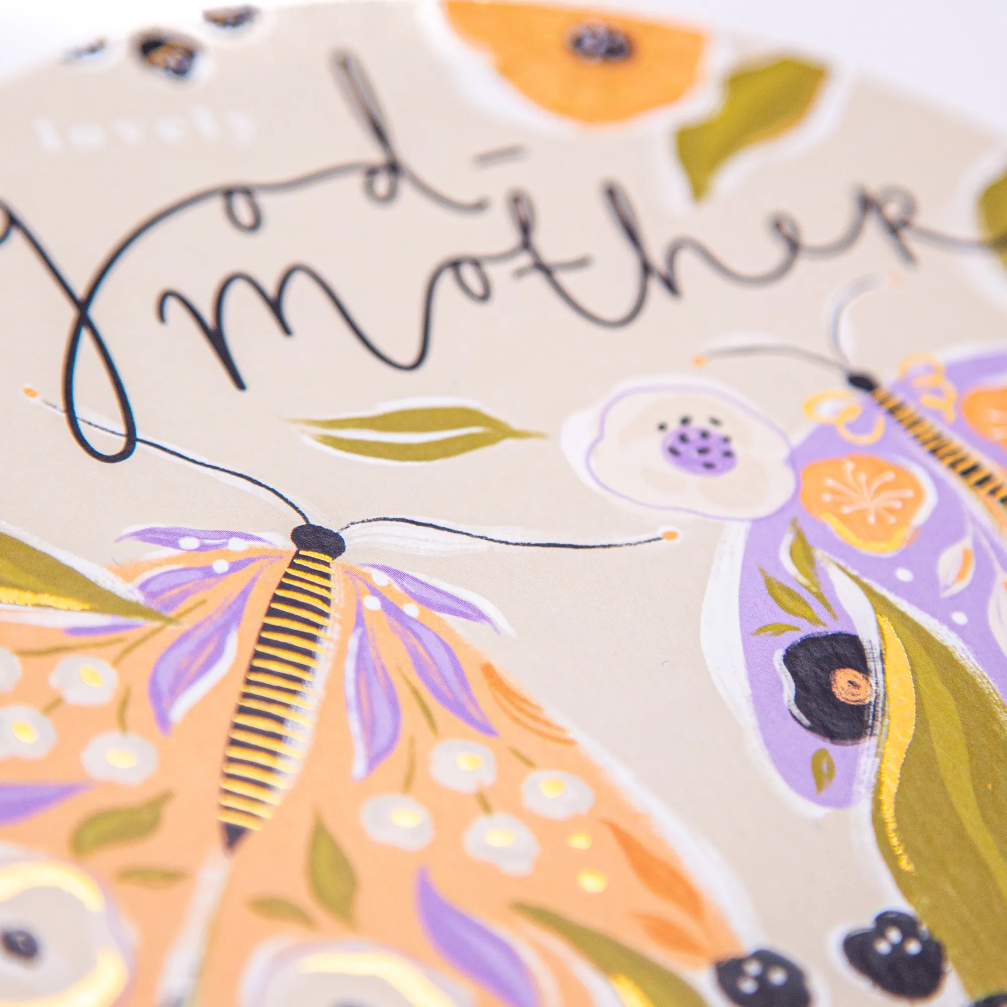 Just To Say*Whistlefish Lovely God-Mother Moths Arch Card