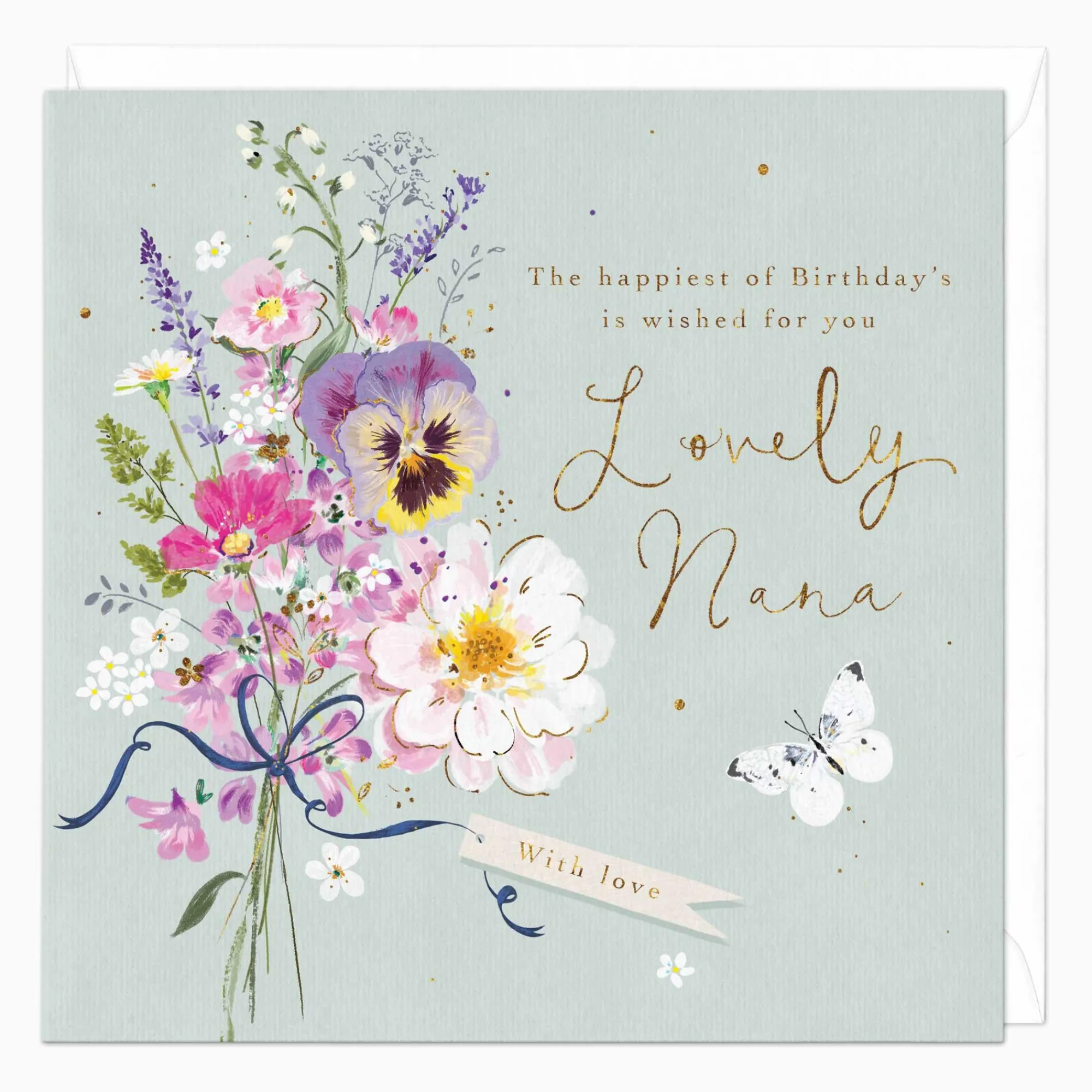 Birthday|For Relatives*Whistlefish Lovely Nana Floral Bunch Birthday Card