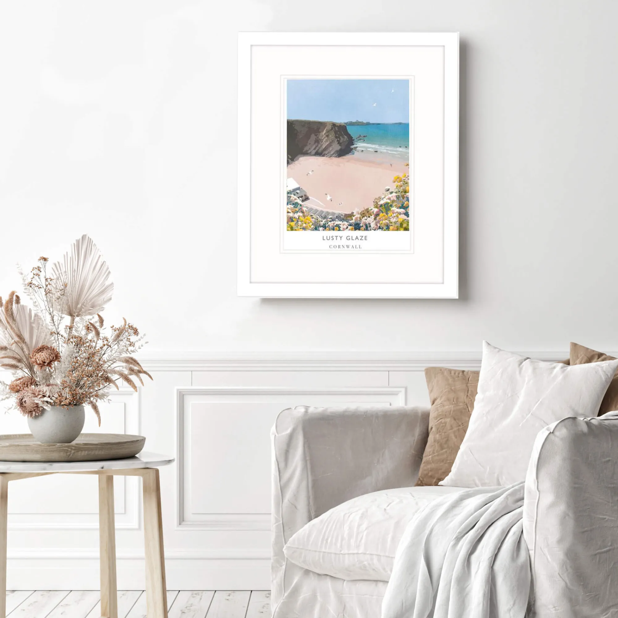 Newquay|Cornwall*Whistlefish Lusty Glaze Large Framed Print
