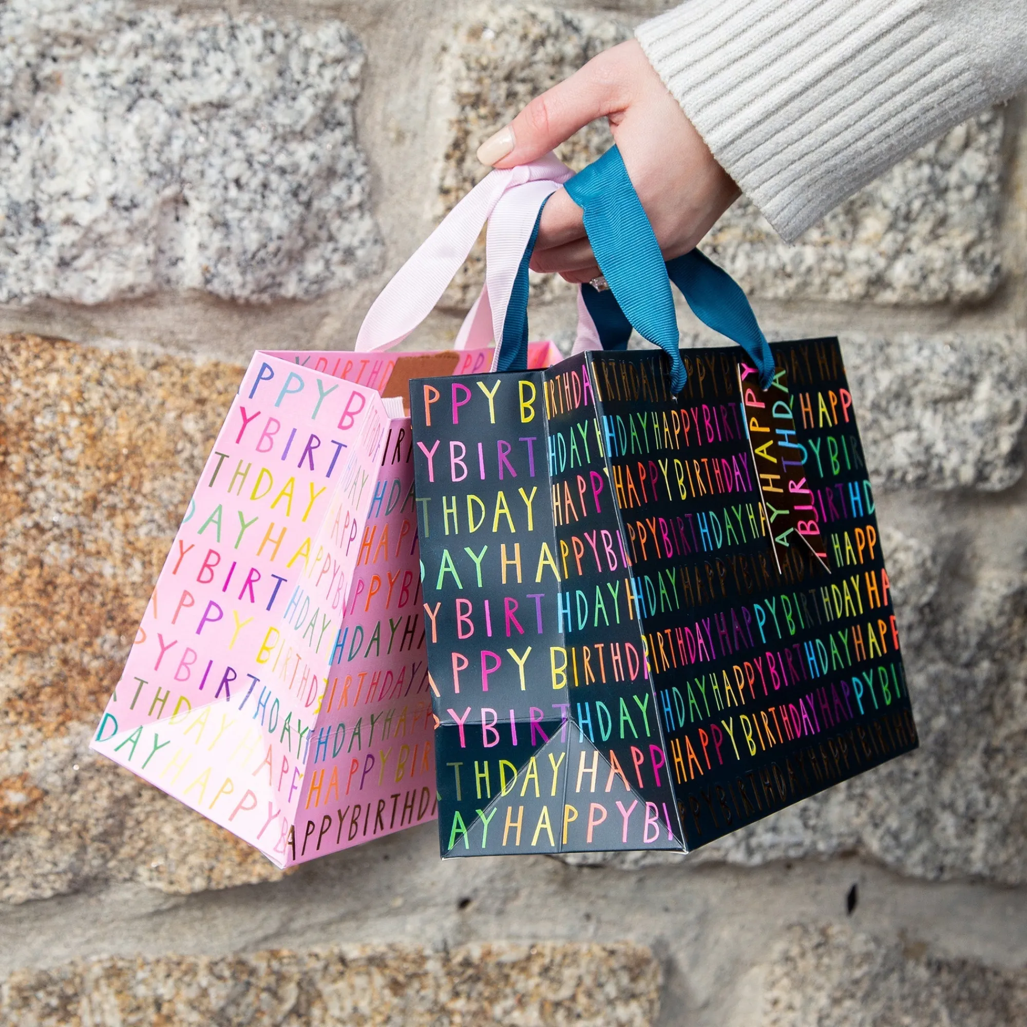 Gift Bags|Gift Bags*Whistlefish Luxury Navy Birthday Medium Gift Bag