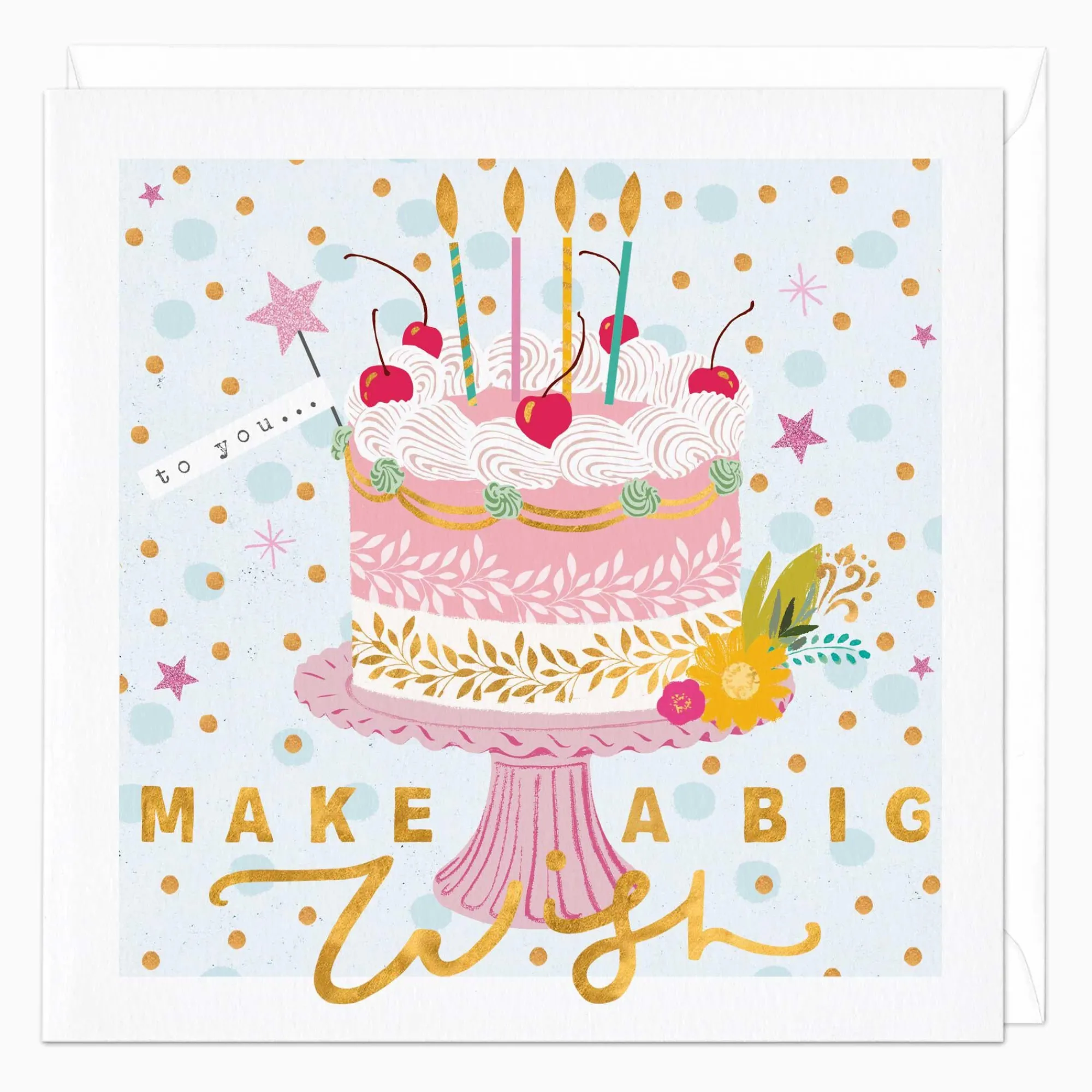 Birthday*Whistlefish Make A Big Wish Birthday Card