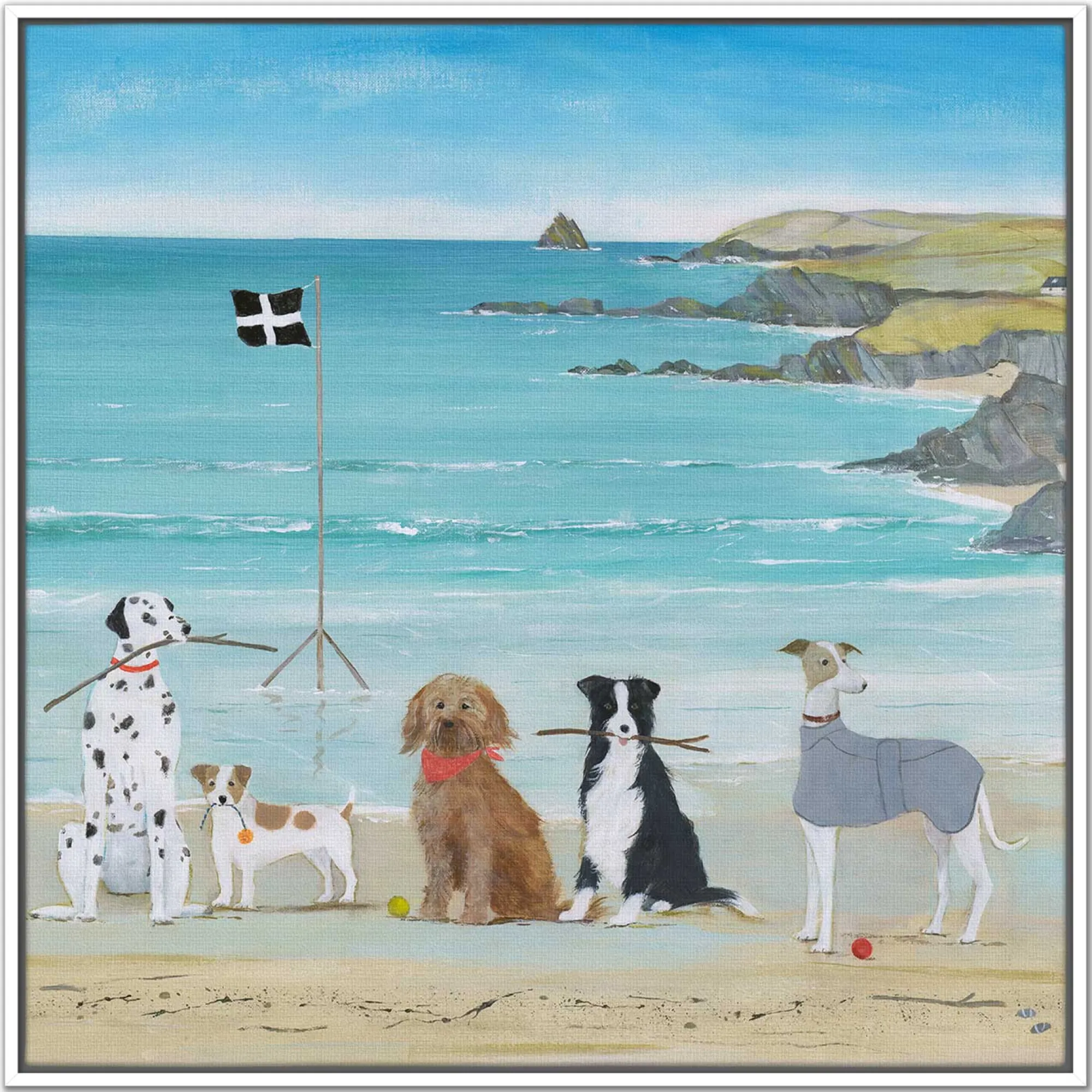 Coastal Scenes|Animal*Whistlefish Man's Best Friend Framed Canvas