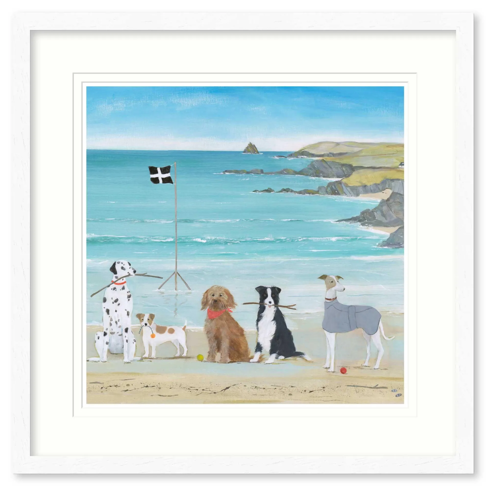Coastal Scenes|Animal*Whistlefish Man's Best Friend Medium Framed Print