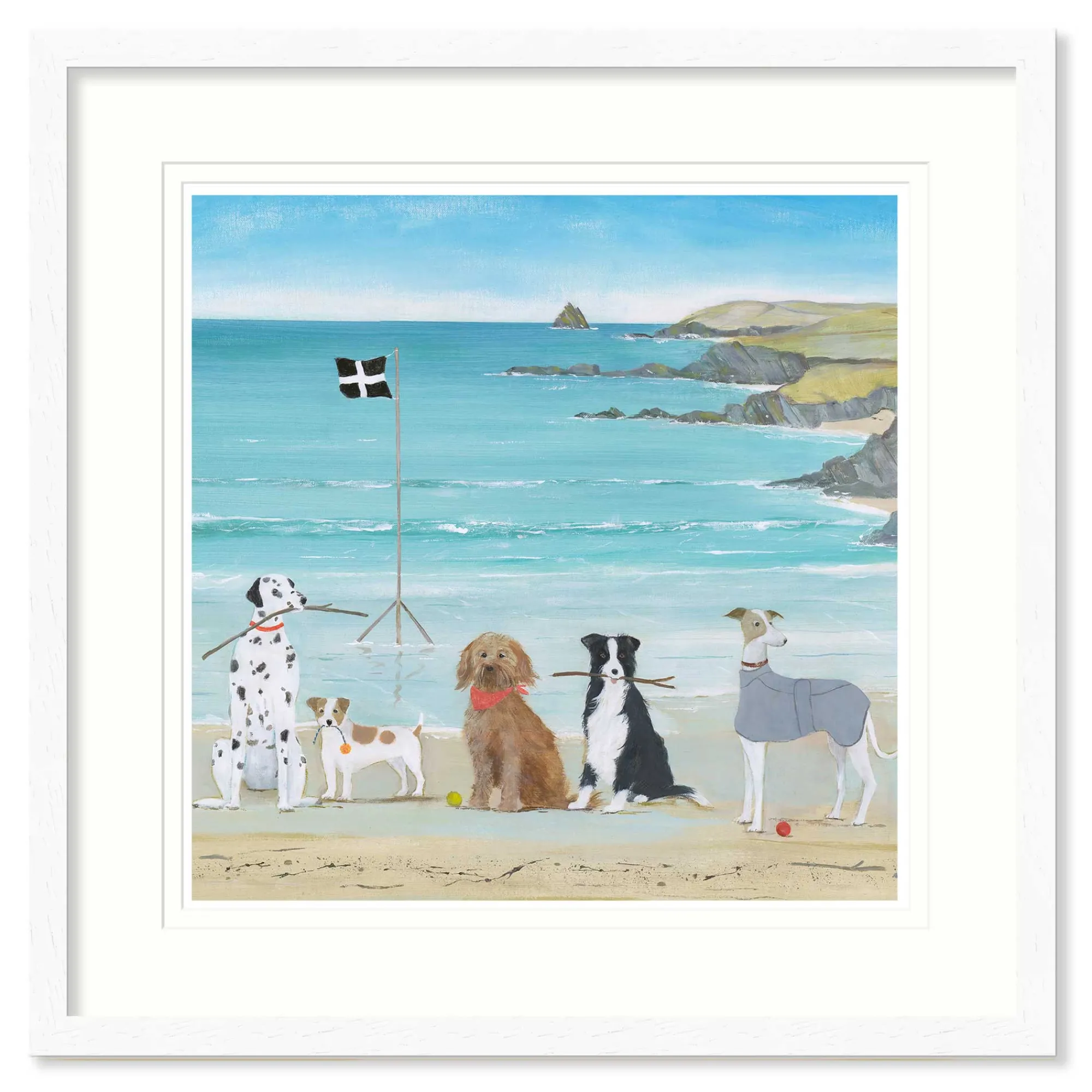 Coastal Scenes|Animal*Whistlefish Man's Best Friend Small Framed Print