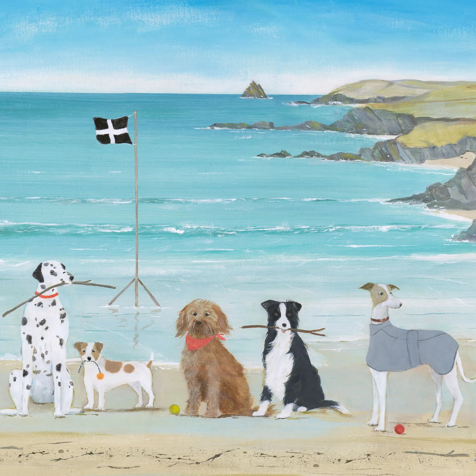 Coastal Scenes|Animal*Whistlefish Man's Best Friend Small Framed Print