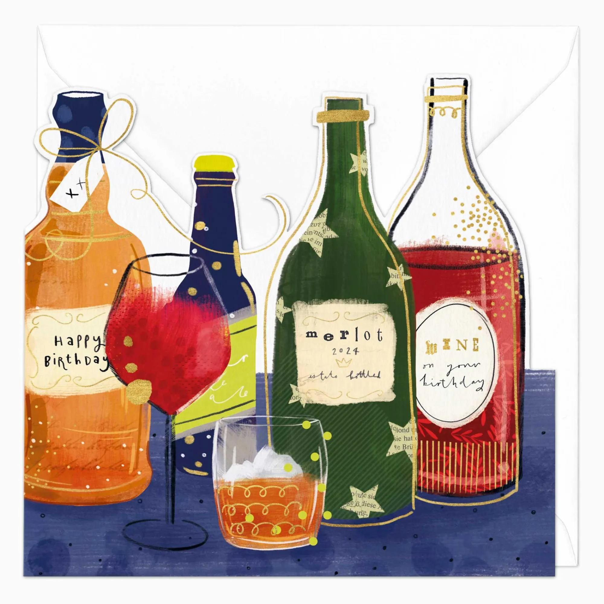 Birthday|For Him*Whistlefish Mens Drinks Birthday Cut-Out Card