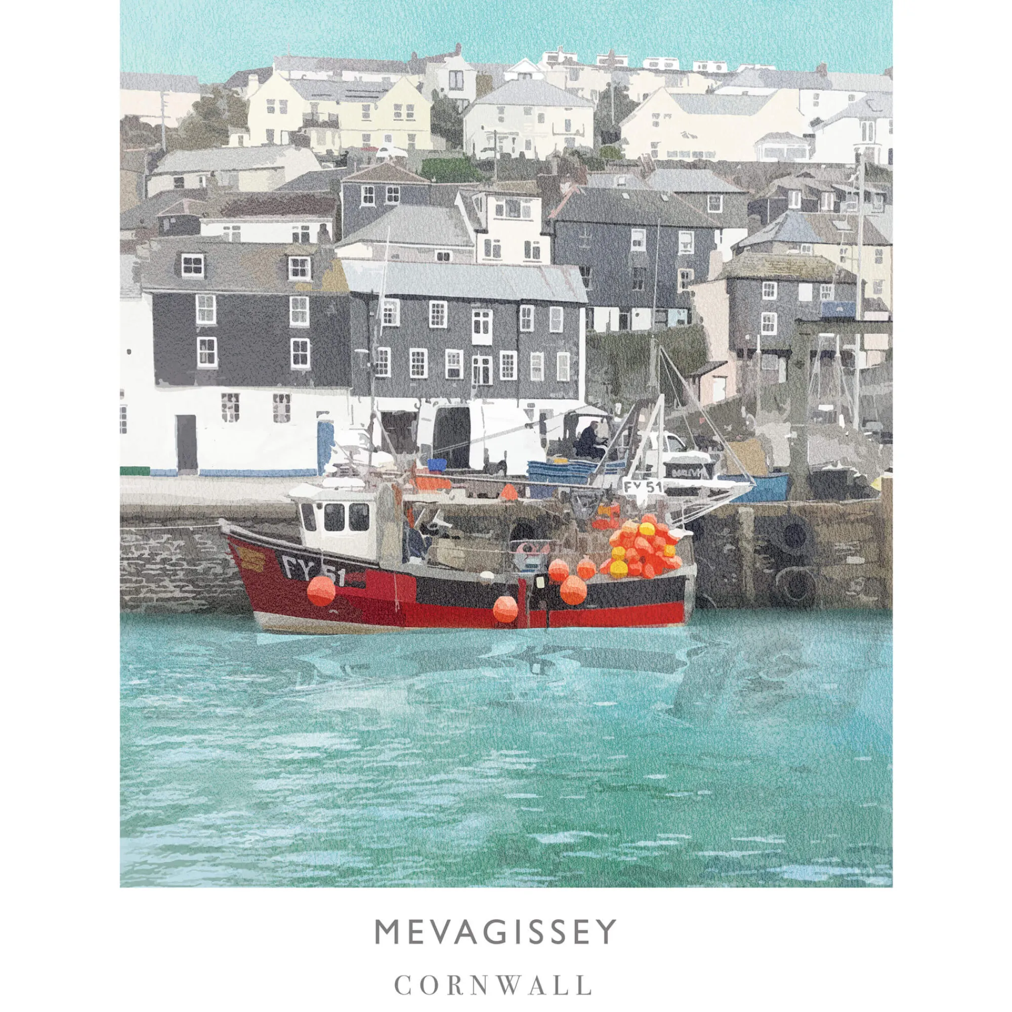 Unframed Prints*Whistlefish Mevagissey Fishing Boat Art Print