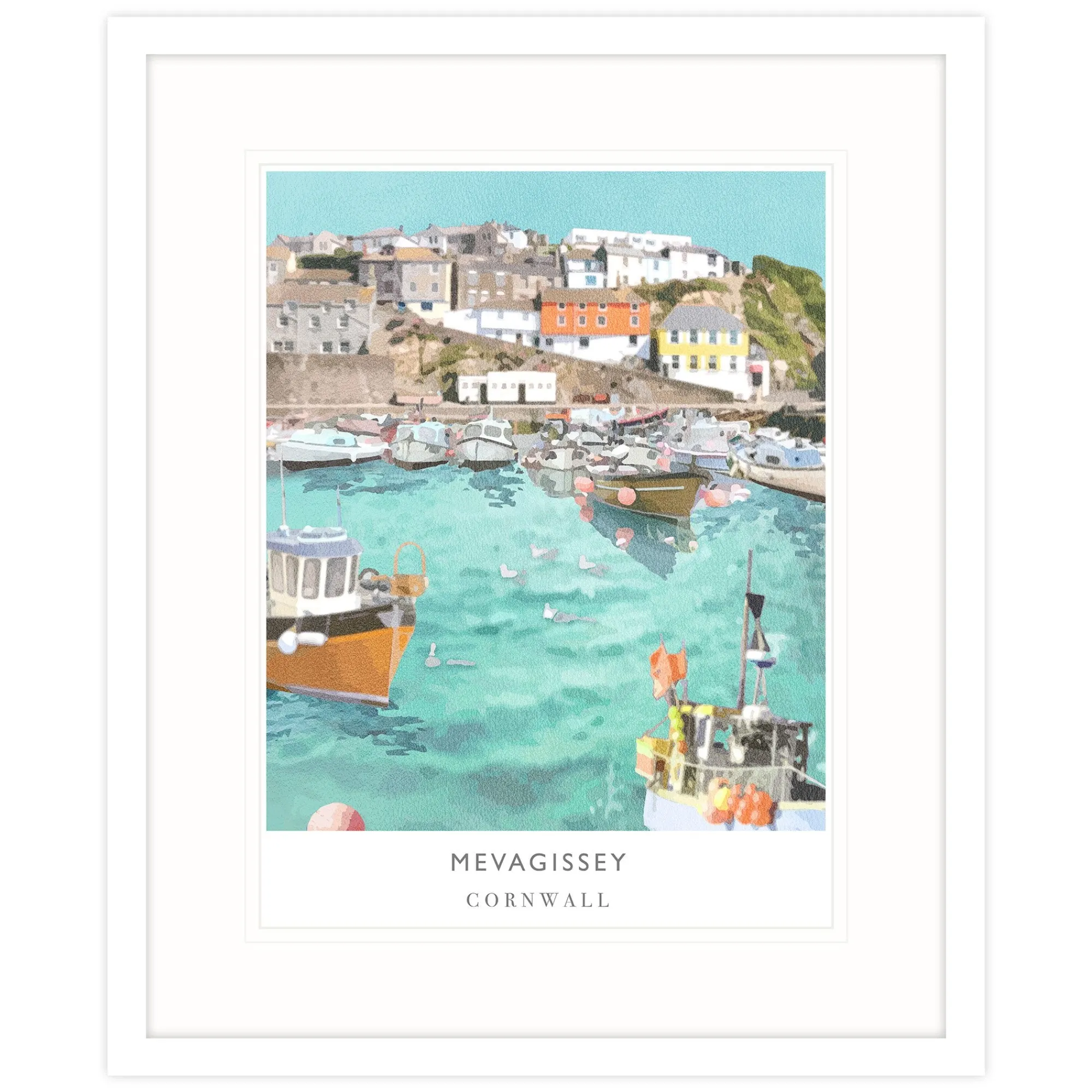 Cornwall|Travel*Whistlefish Mevagissey Framed Print