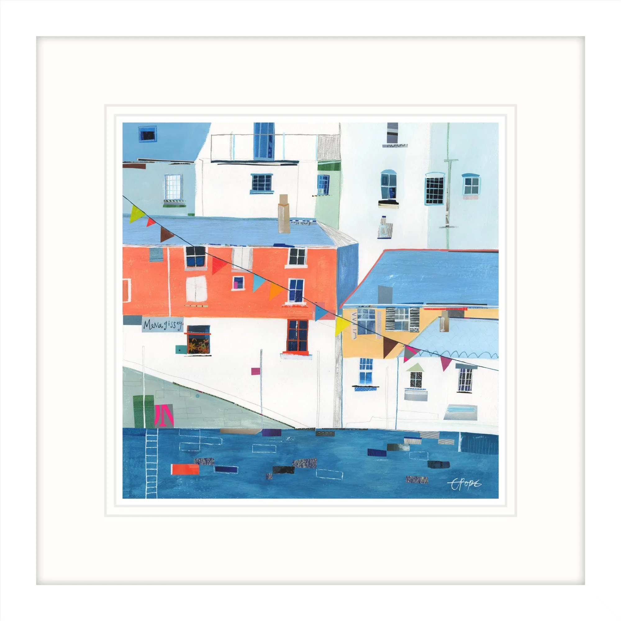 Cornwall|Framed Prints*Whistlefish Mevagissey Patchwork Framed Print
