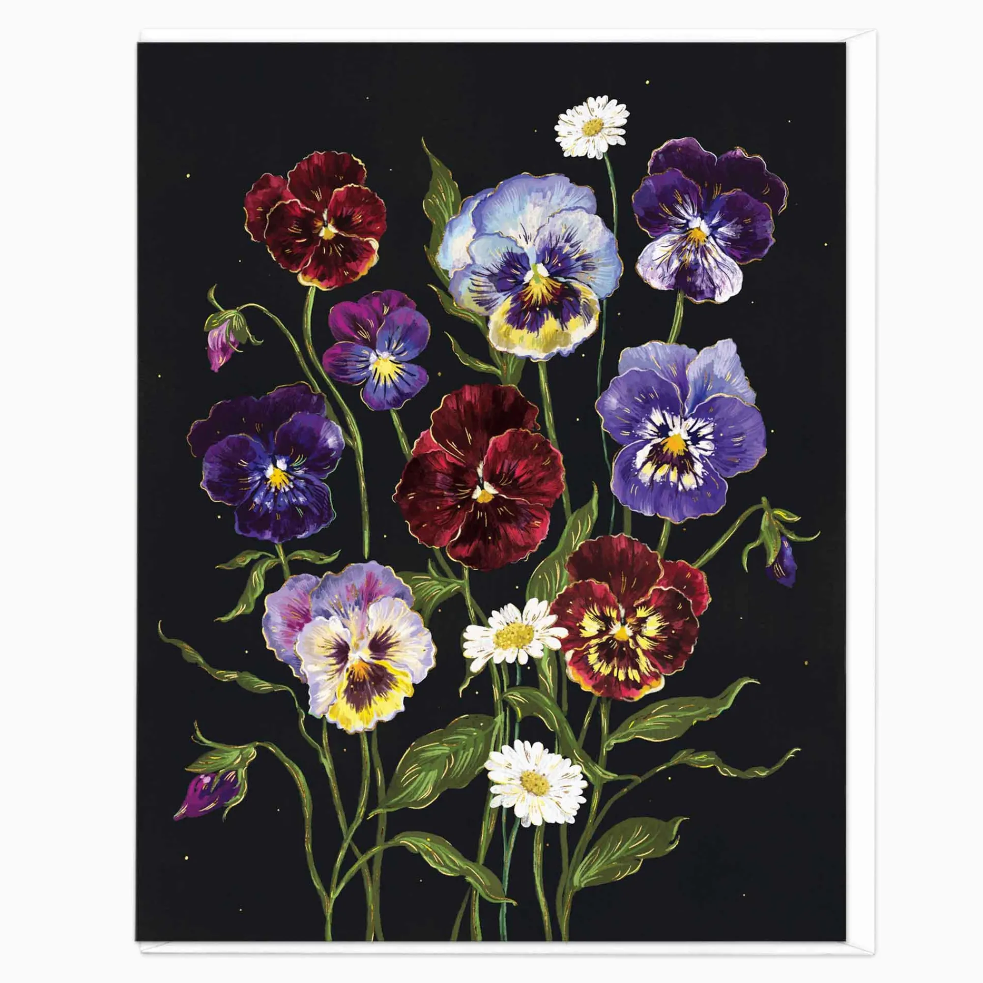 Mother's Day*Whistlefish Midnight Pansies Art Card