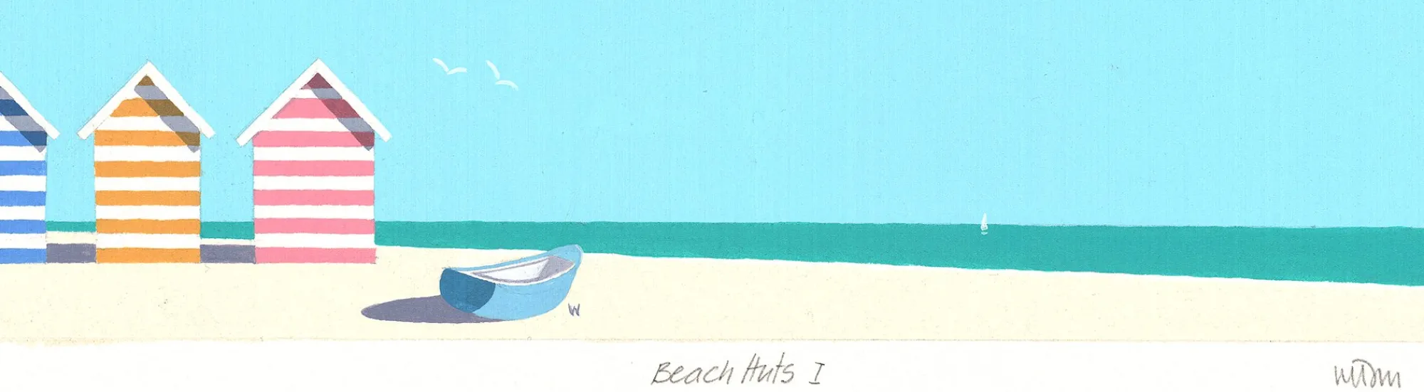 Unframed Prints*Whistlefish Minimalist Beach Huts Art Print