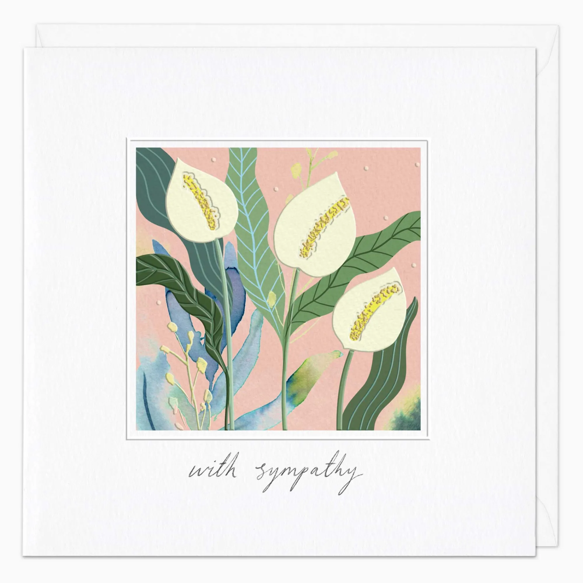 Sympathy*Whistlefish Modern Floral Framed Sympathy Card