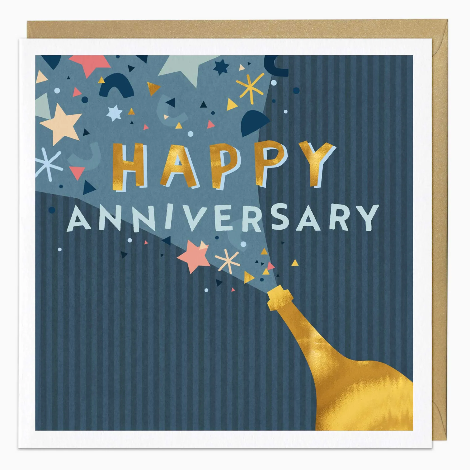 Anniversary*Whistlefish Navy And Gold Anniversary Card