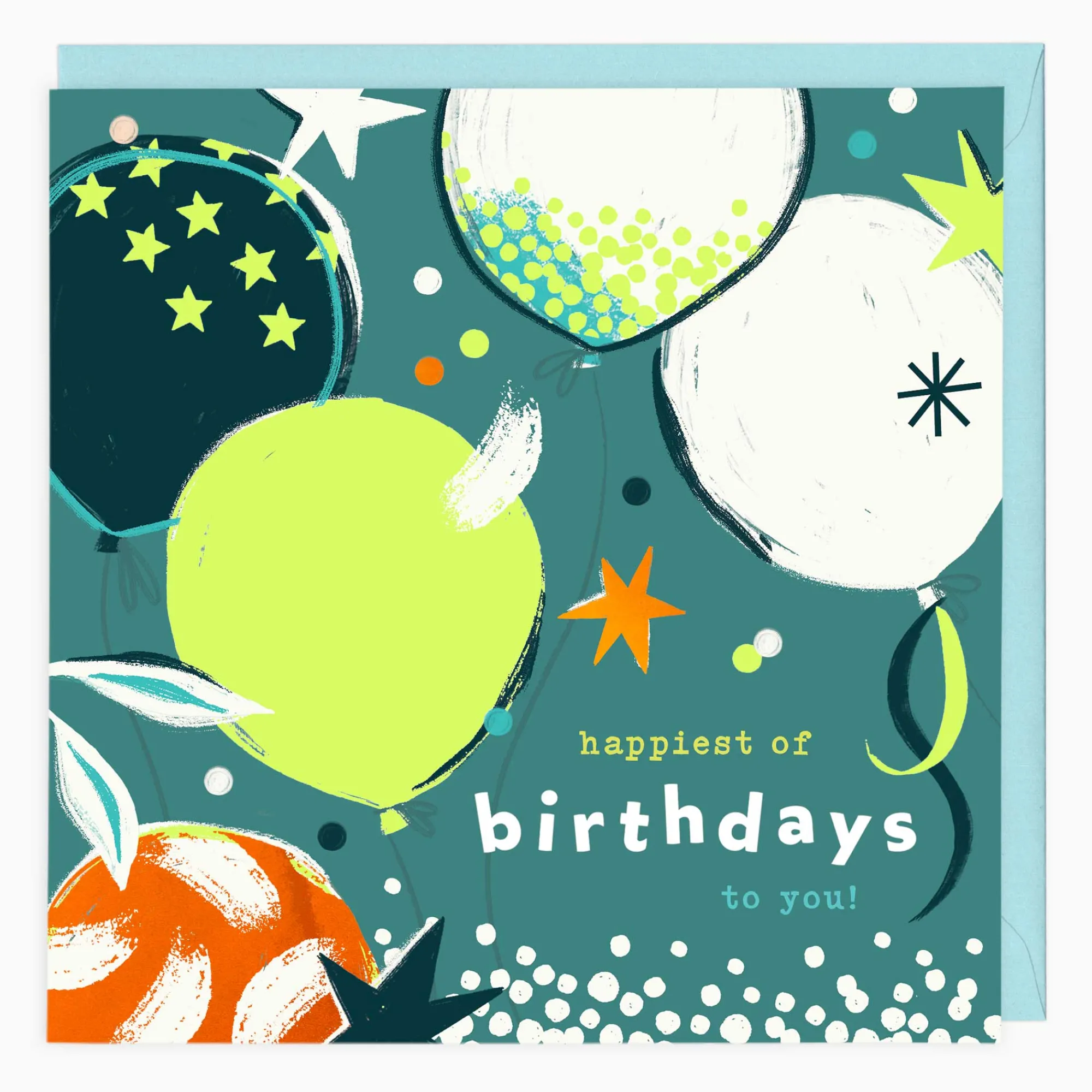 Birthday|For Children*Whistlefish Neon Balloons Birthday Card