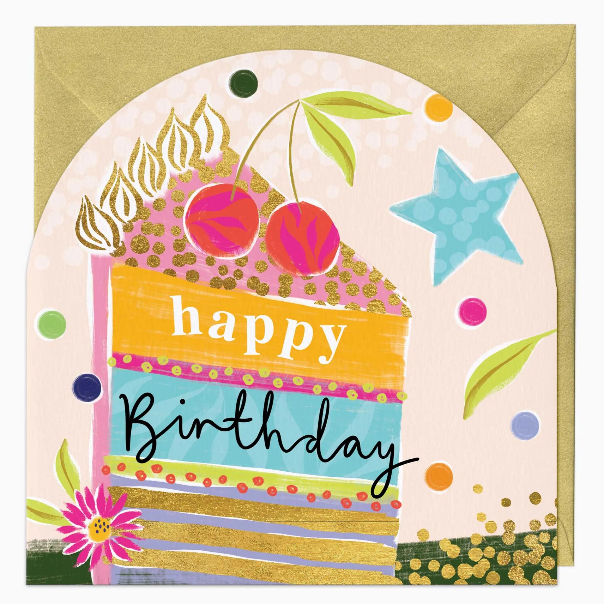 Birthday|For Children*Whistlefish Neon Birthday Cake Arch Card