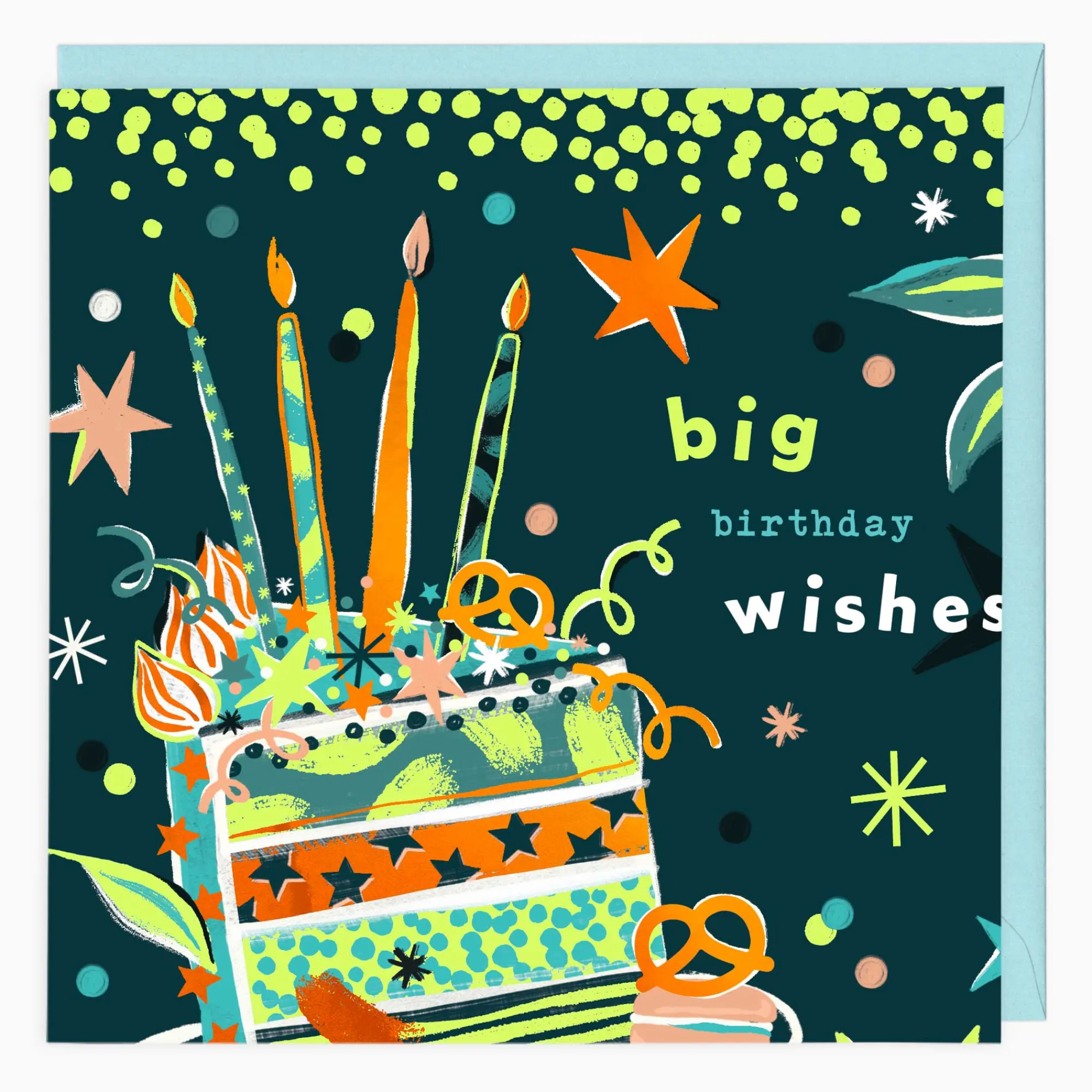 Birthday|For Children*Whistlefish Neon Cake Birthday Card
