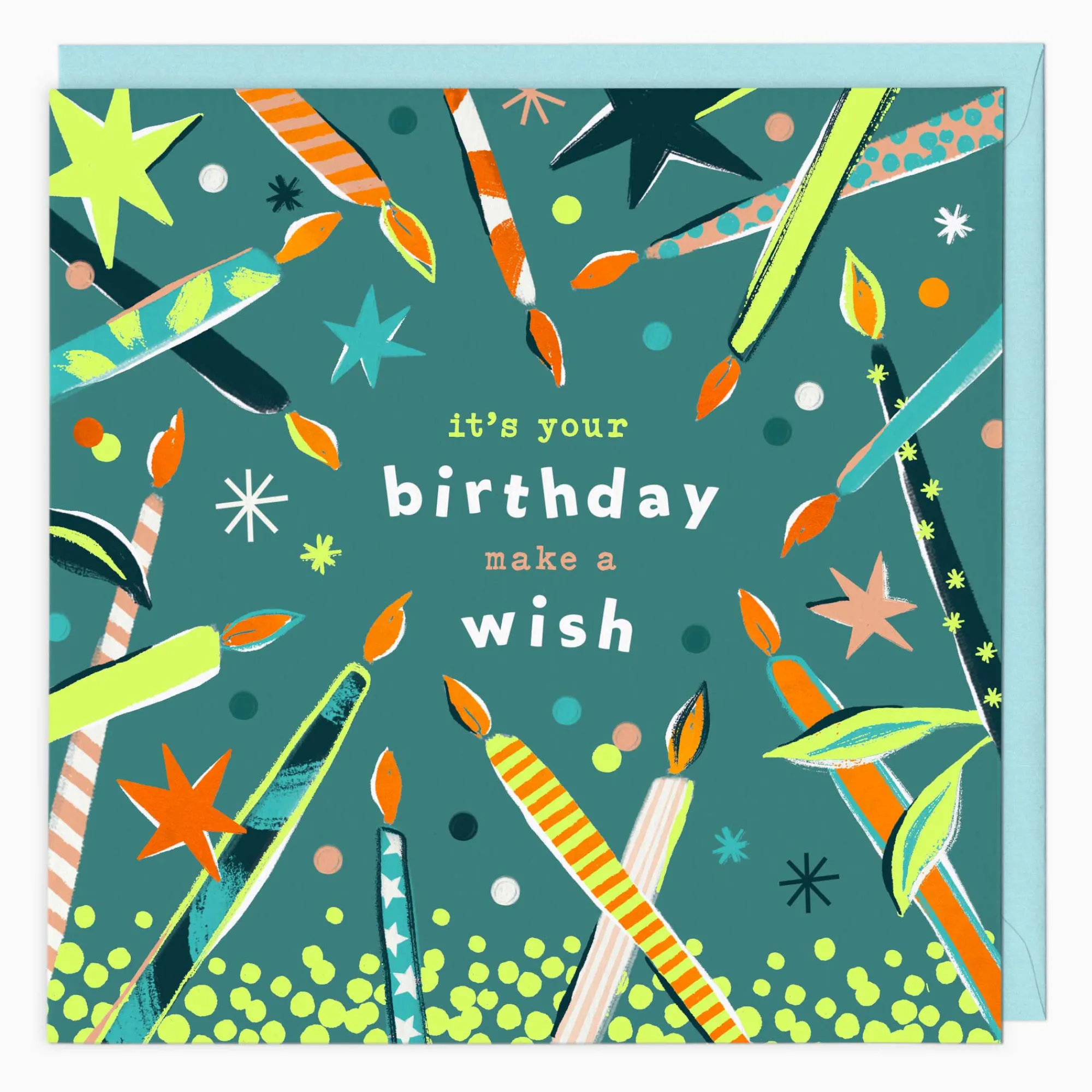 Birthday|For Children*Whistlefish Neon Candles Birthday Card
