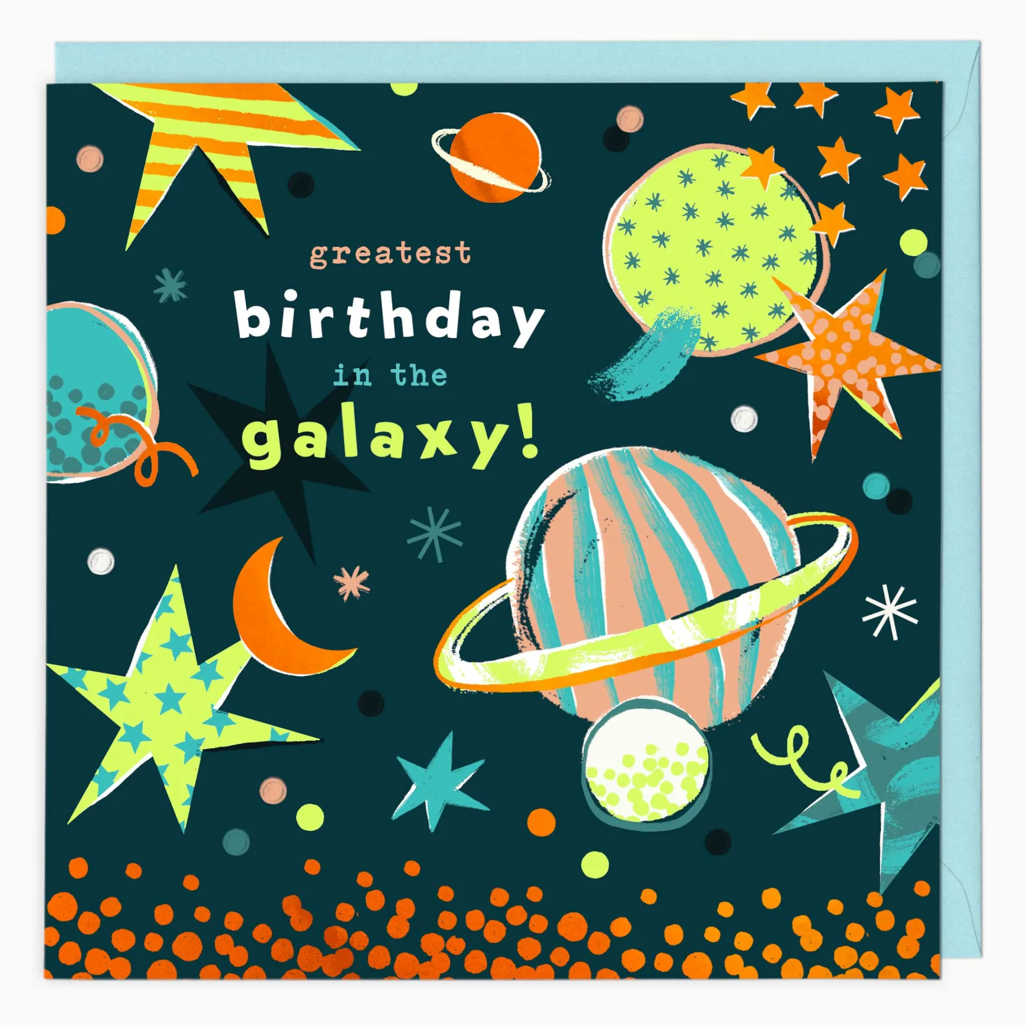 Birthday|For Children*Whistlefish Neon Galaxy Birthday Card