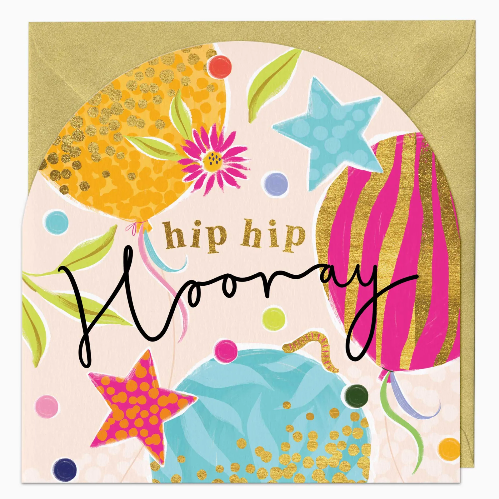 Celebration|Birthday*Whistlefish Neon Hip Hip Hooray Celebration Arch Card