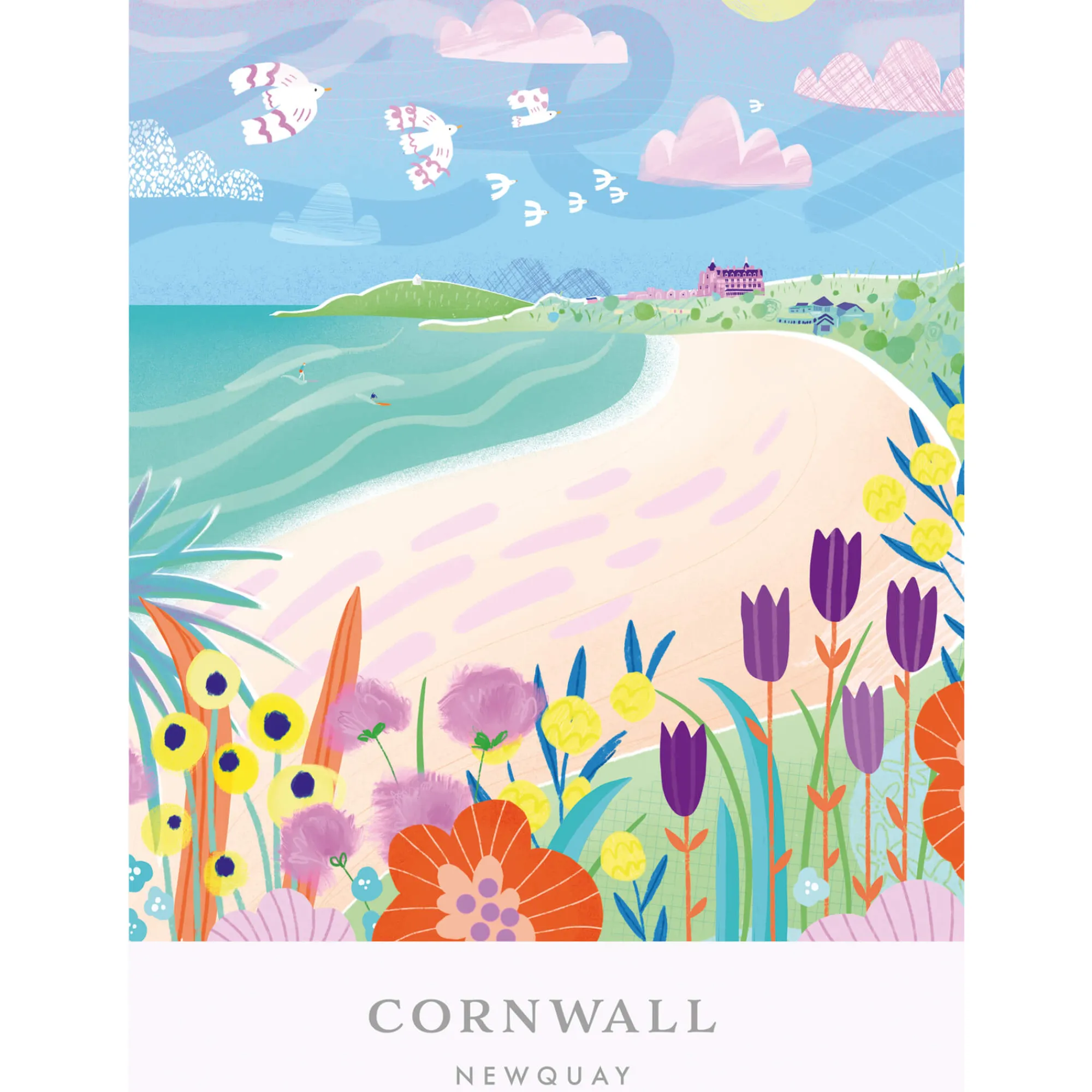 Unframed Prints*Whistlefish Newquay Brights Art Print
