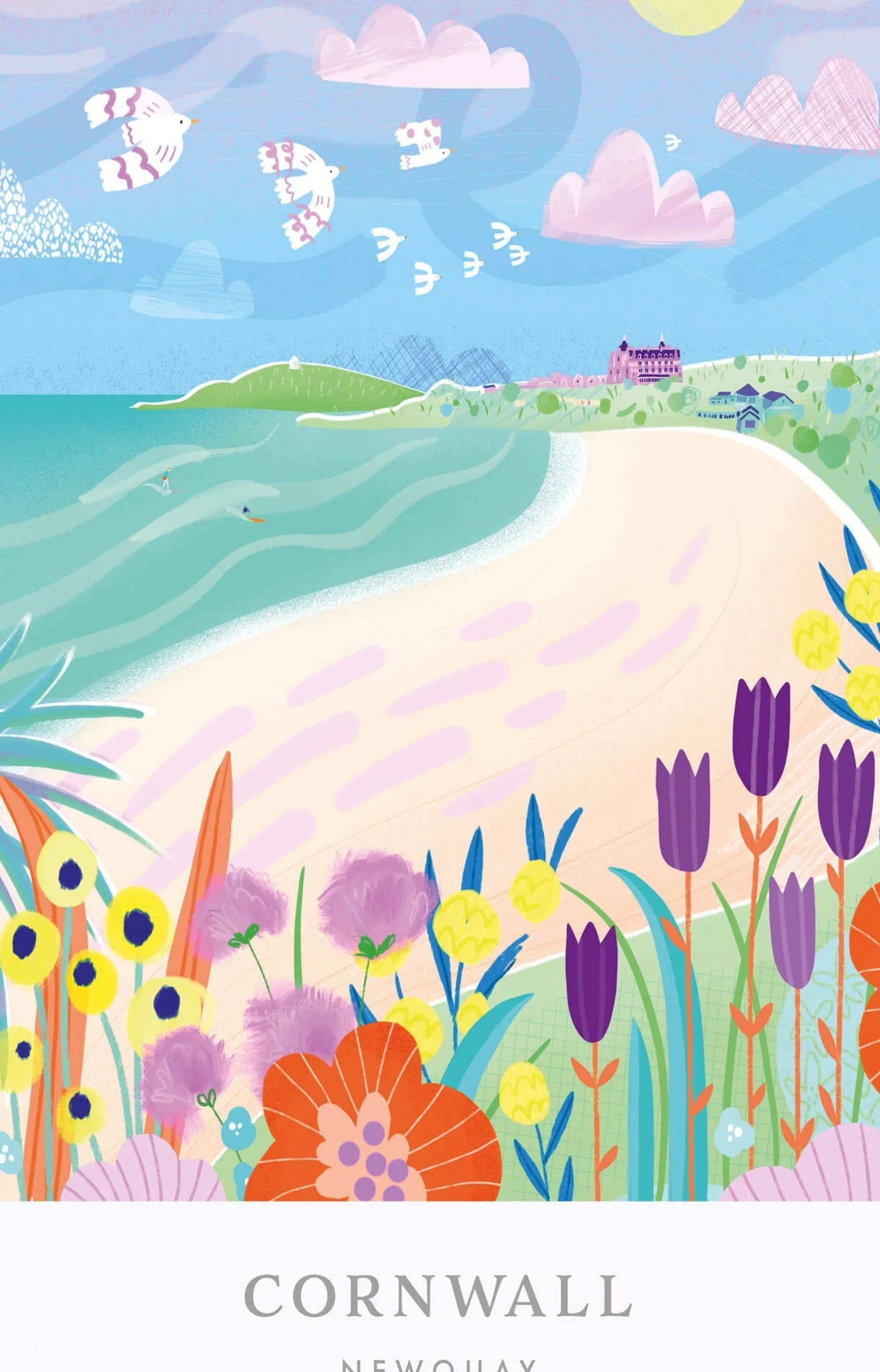 Unframed Prints*Whistlefish Newquay Brights Art Print