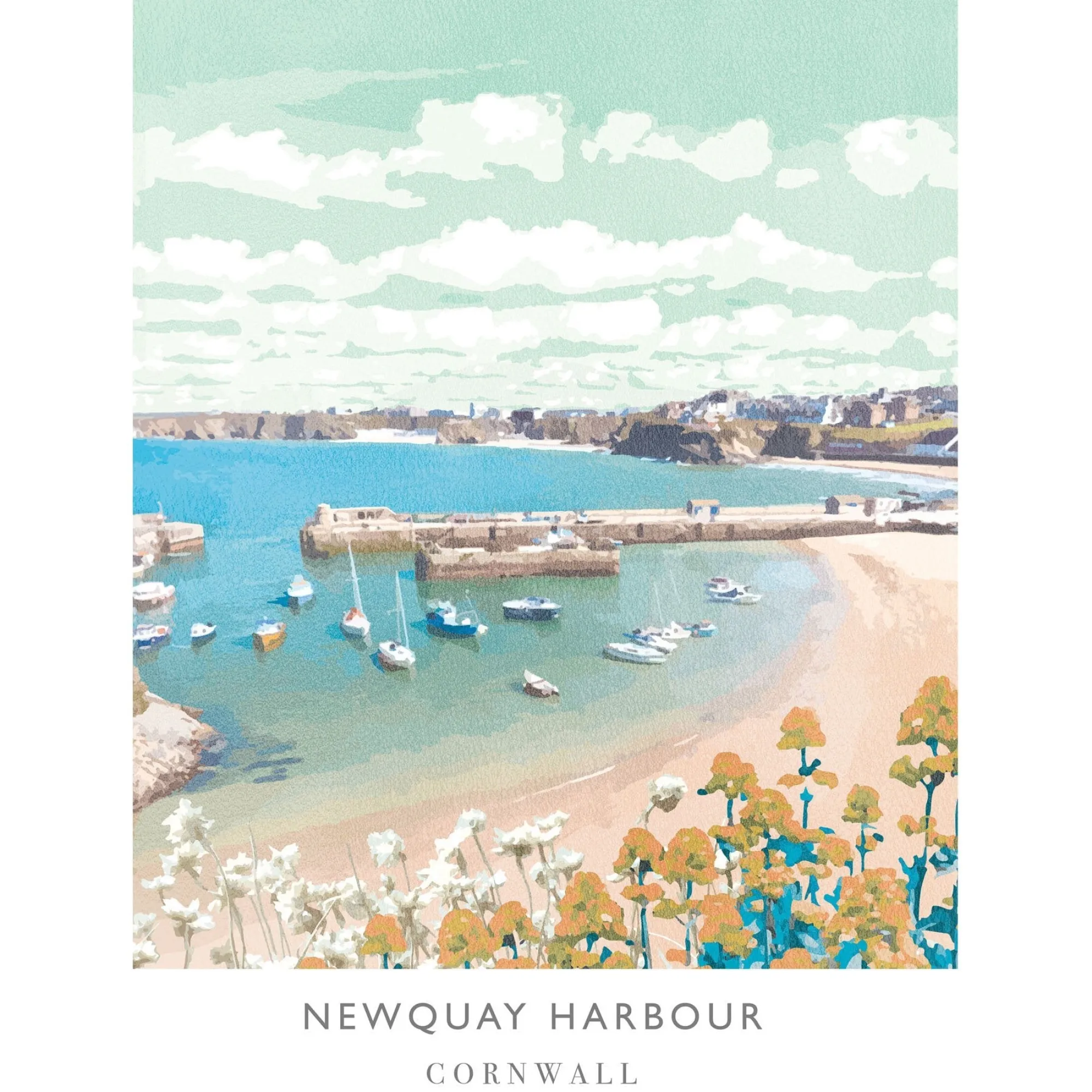 Unframed Prints*Whistlefish Newquay Harbour Large Art Print