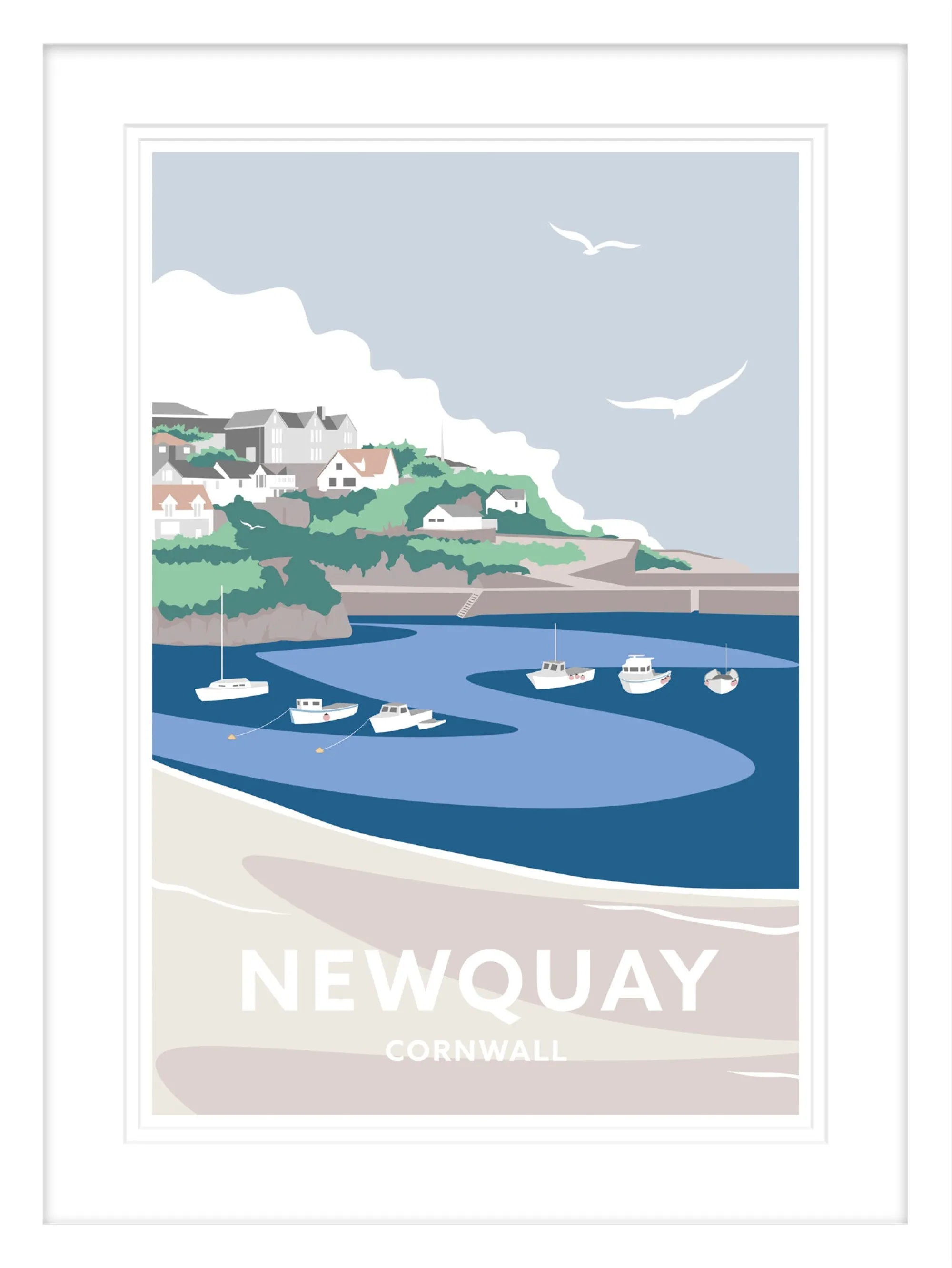 Newquay|Travel*Whistlefish Newquay Harbour Travel Framed Print