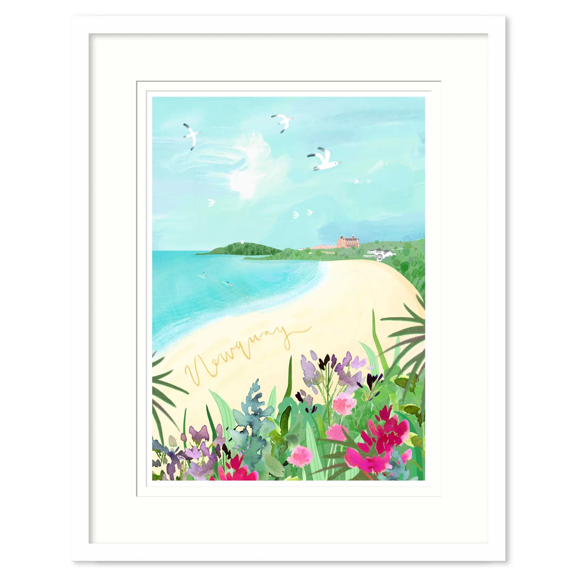 Newquay|Cornwall*Whistlefish Newquay Med Framed Print