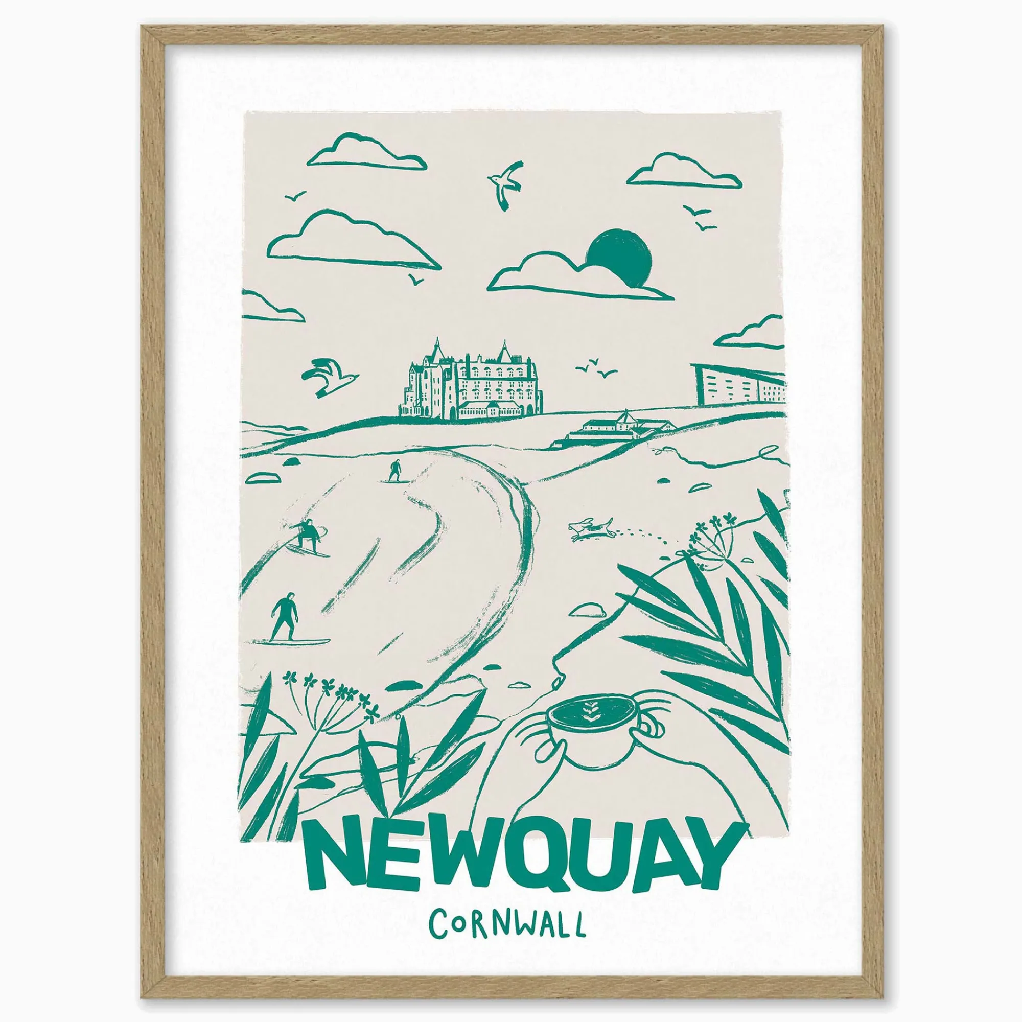 Newquay*Whistlefish Newquay Small Framed Print
