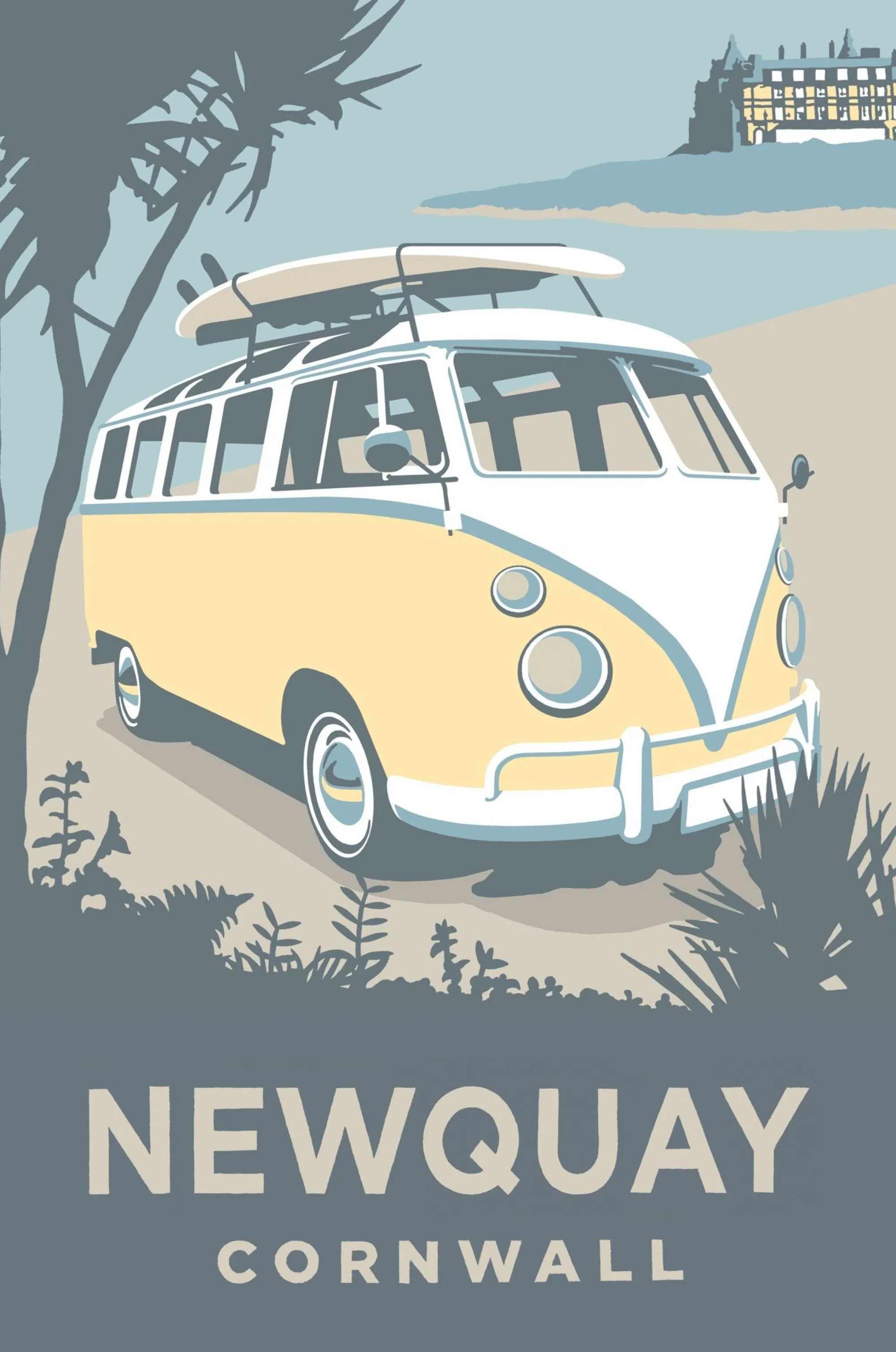 Unframed Prints*Whistlefish Newquay Travel Art Print