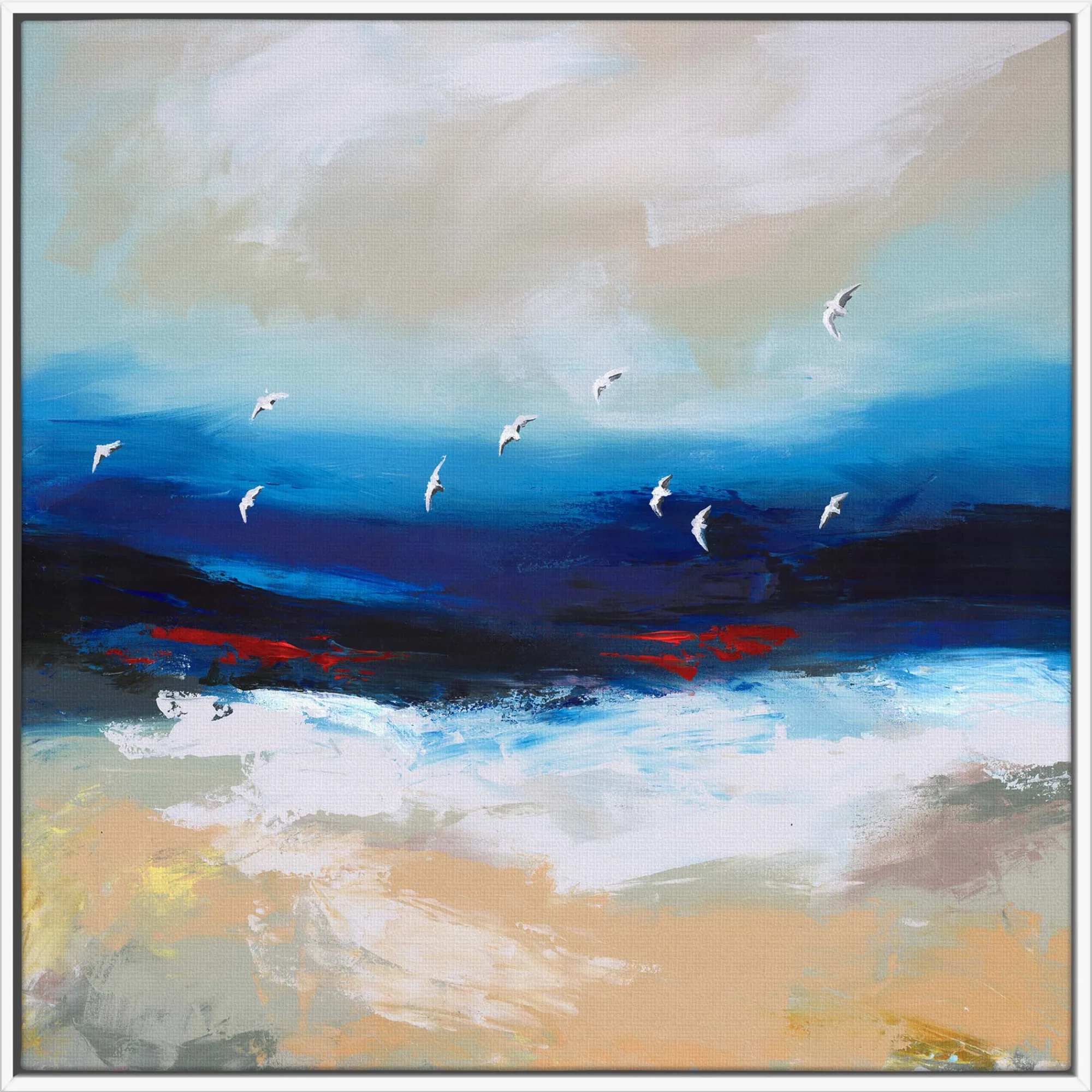 Coastal Scenes|Framed Canvas*Whistlefish Ocean's Ember Large Framed Canvas