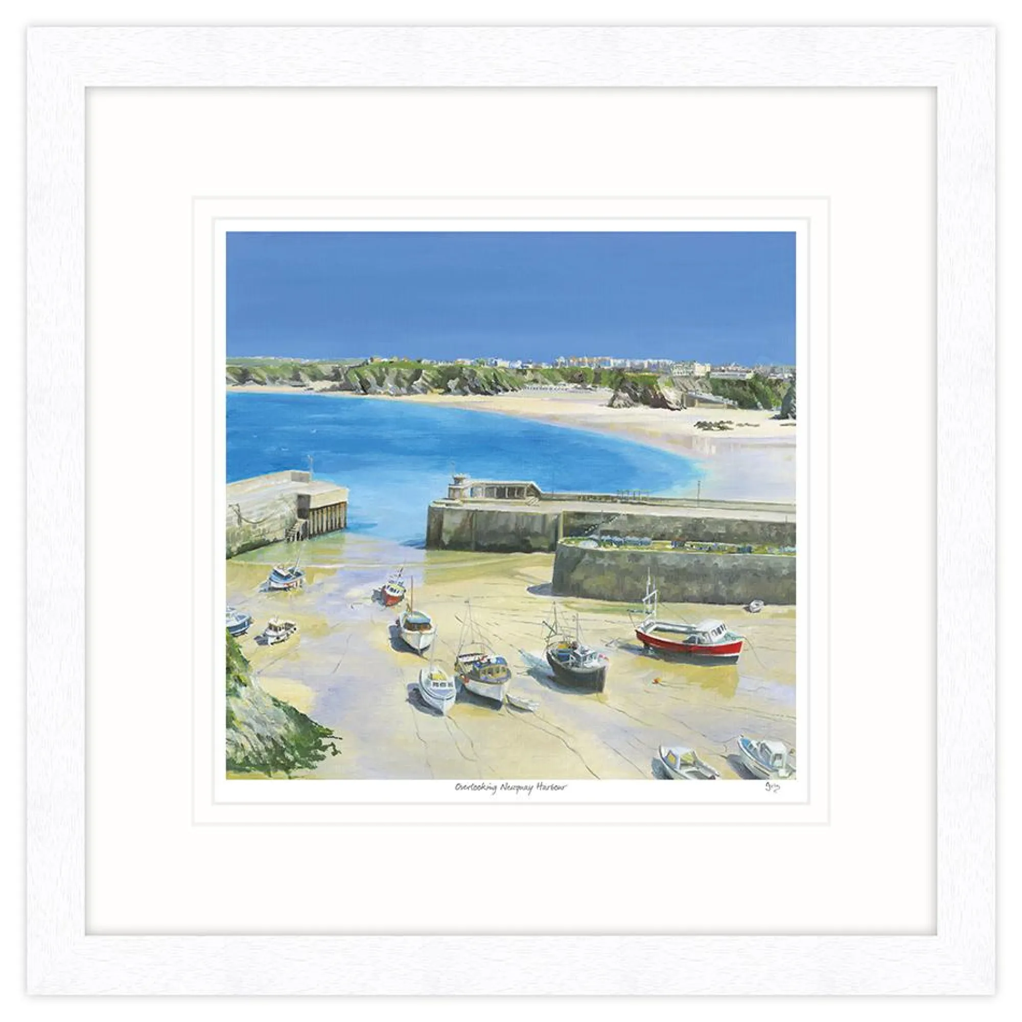 Newquay|Cornwall*Whistlefish Overlooking Newquay Harbour Framed Print