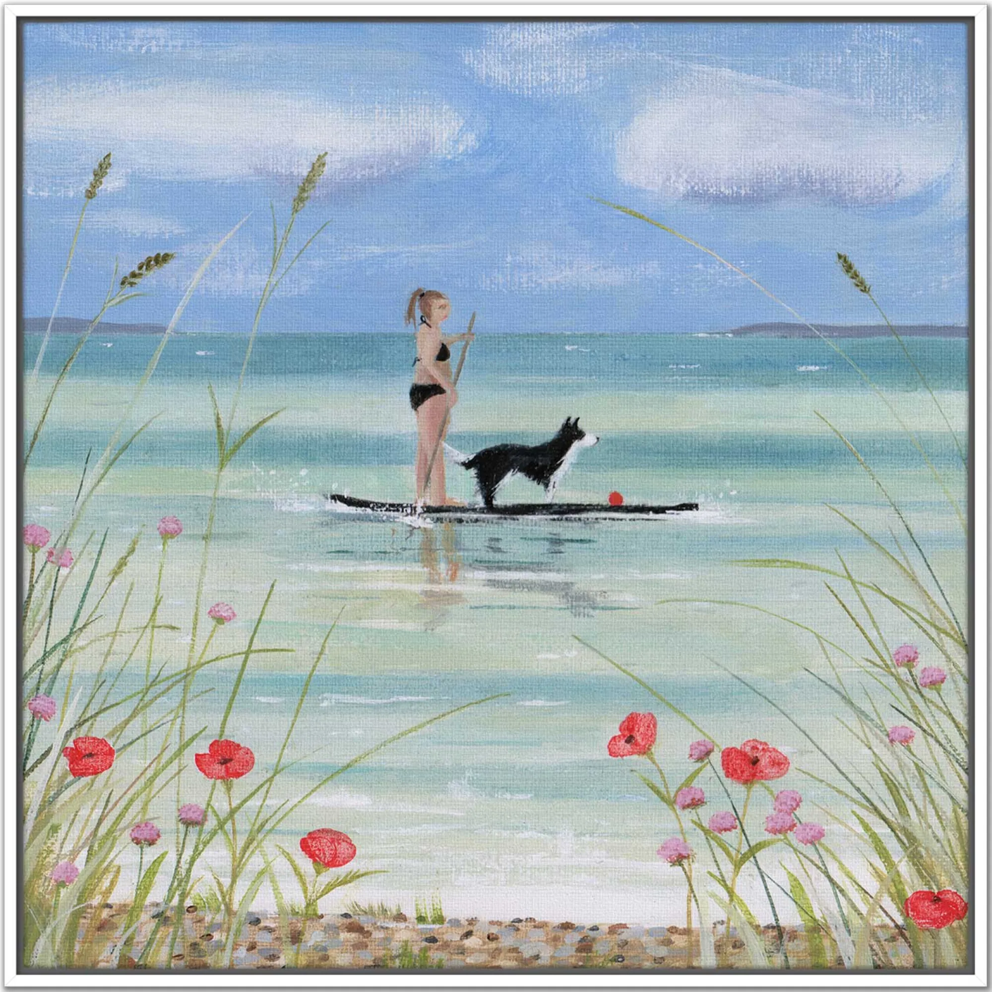 Floral & Flowers|Coastal Scenes*Whistlefish Paddle Boarding Framed Canvas