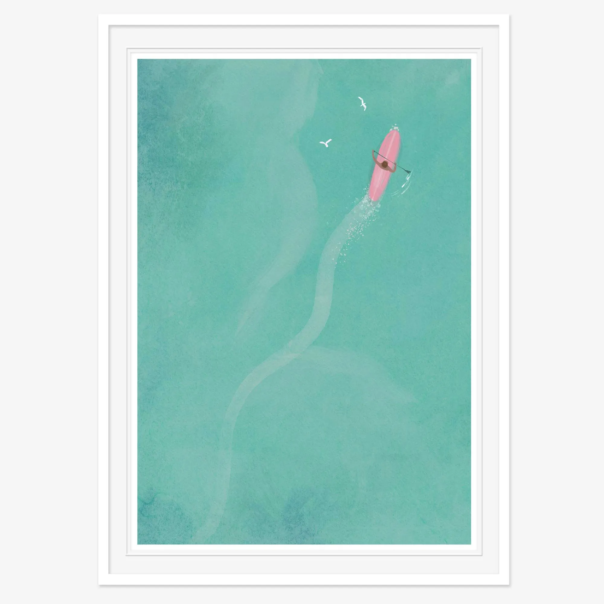 Framed Prints*Whistlefish Paddleboarder Framed Large Print