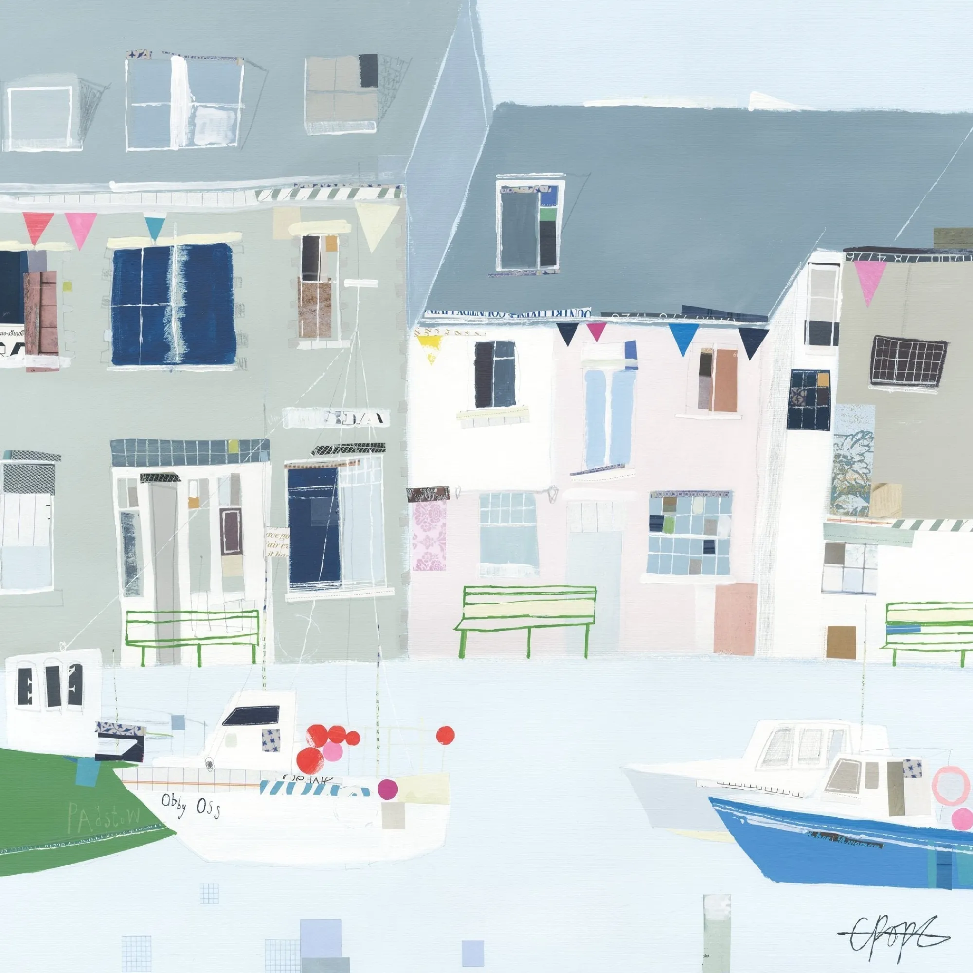 Unframed Prints*Whistlefish Padstow Boats Art Print