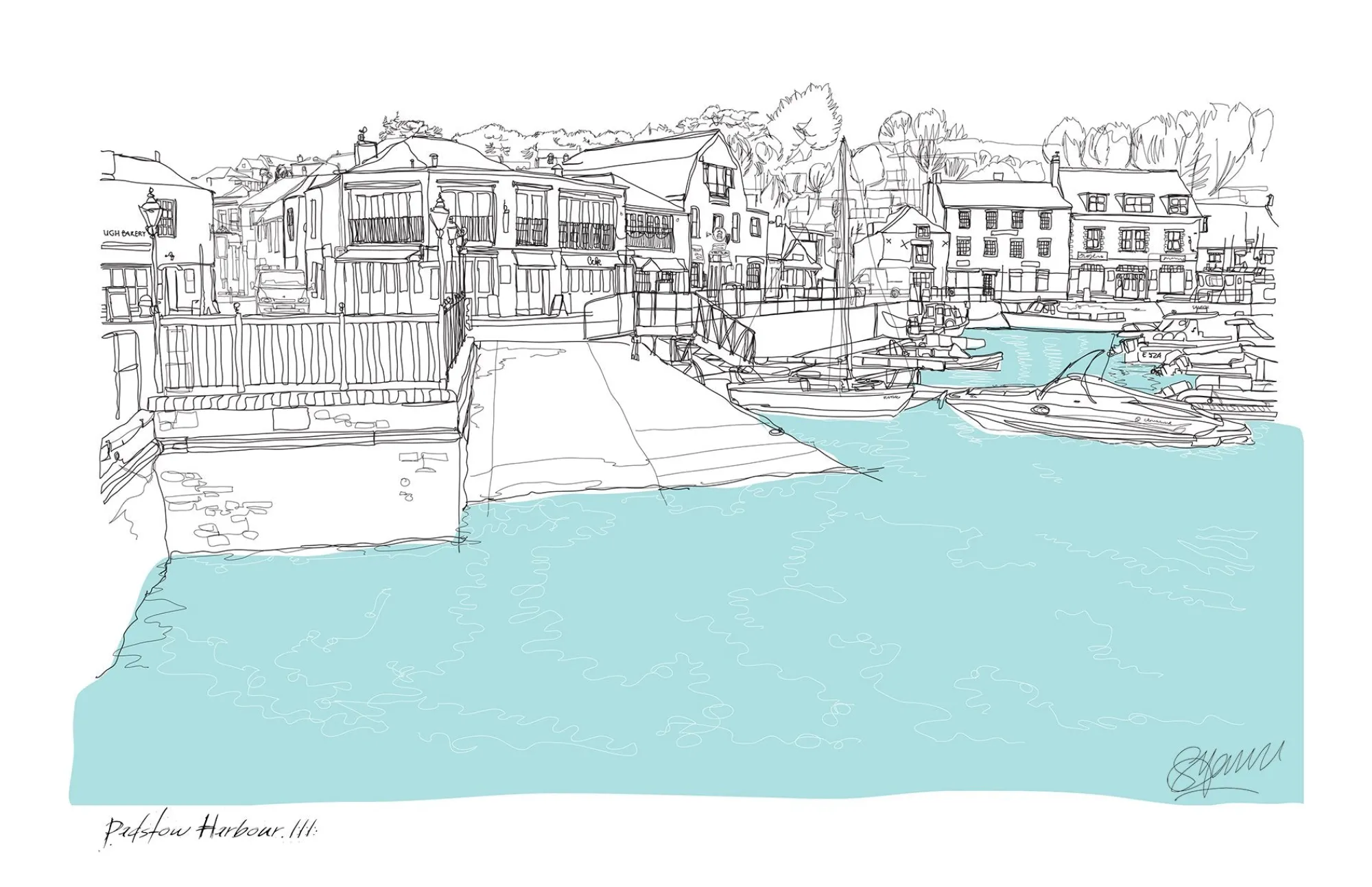 Unframed Prints*Whistlefish Padstow Boatyard Art Print